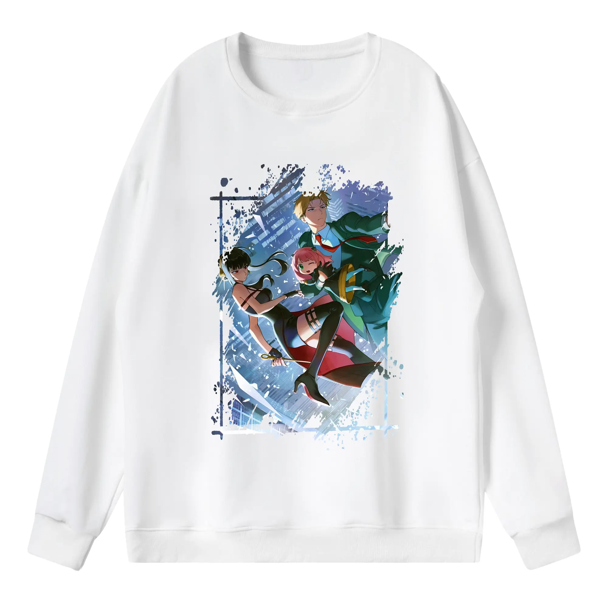 スパイファミリー グッズ,ロイド・フォージャー（Loid Forger） - 薄手 クルーネック スウェット 裏毛260g · ポリエステル 春秋向け カジュアル 男女兼用 · トレーナー デイリー スポーツ 散歩に最適