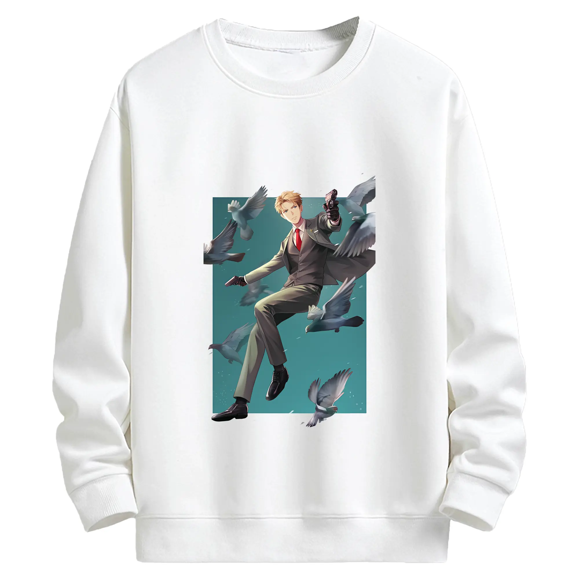 スパイファミリー グッズ,ロイド・フォージャー（Loid Forger） - キッズ クルーネックスウェットシャツ ・ フロントプリント ・ 綿80％ ポリエステル20％ ・ 快適 通学 スポーツ 日常使い お散歩用