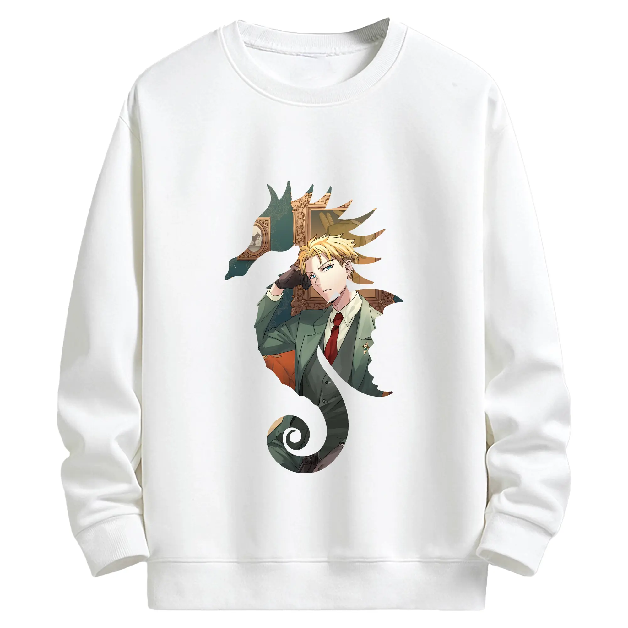 スパイファミリー グッズ,ロイド・フォージャー（Loid Forger） - キッズ クルーネックスウェットシャツ ・ フロントプリント ・ 綿80％ ポリエステル20％ ・ 快適 通学 スポーツ 日常使い お散歩用