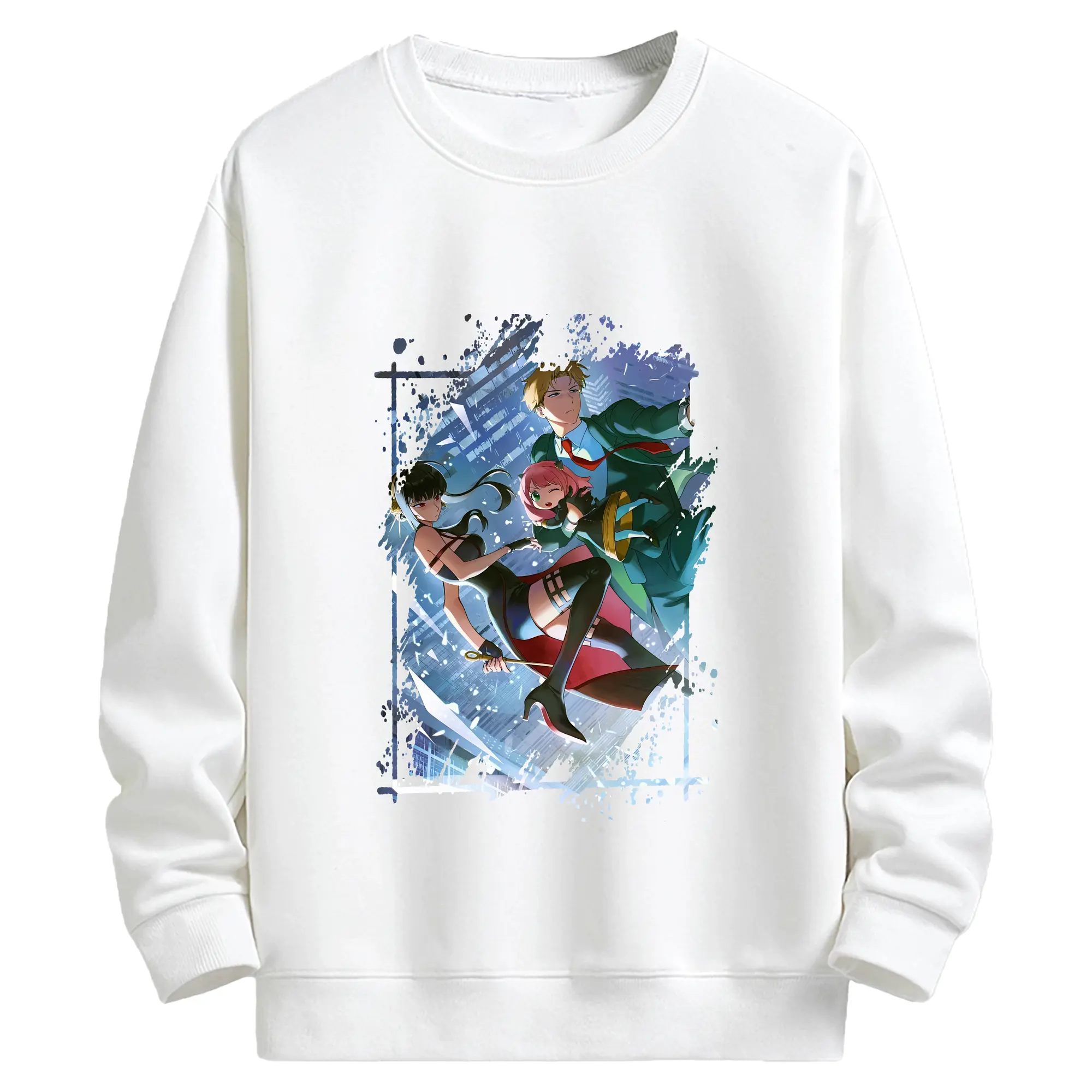 スパイファミリー グッズ,ロイド・フォージャー（Loid Forger） - キッズ クルーネックスウェットシャツ ・ フロントプリント ・ 綿80％ ポリエステル20％ ・ 快適 通学 スポーツ 日常使い お散歩用