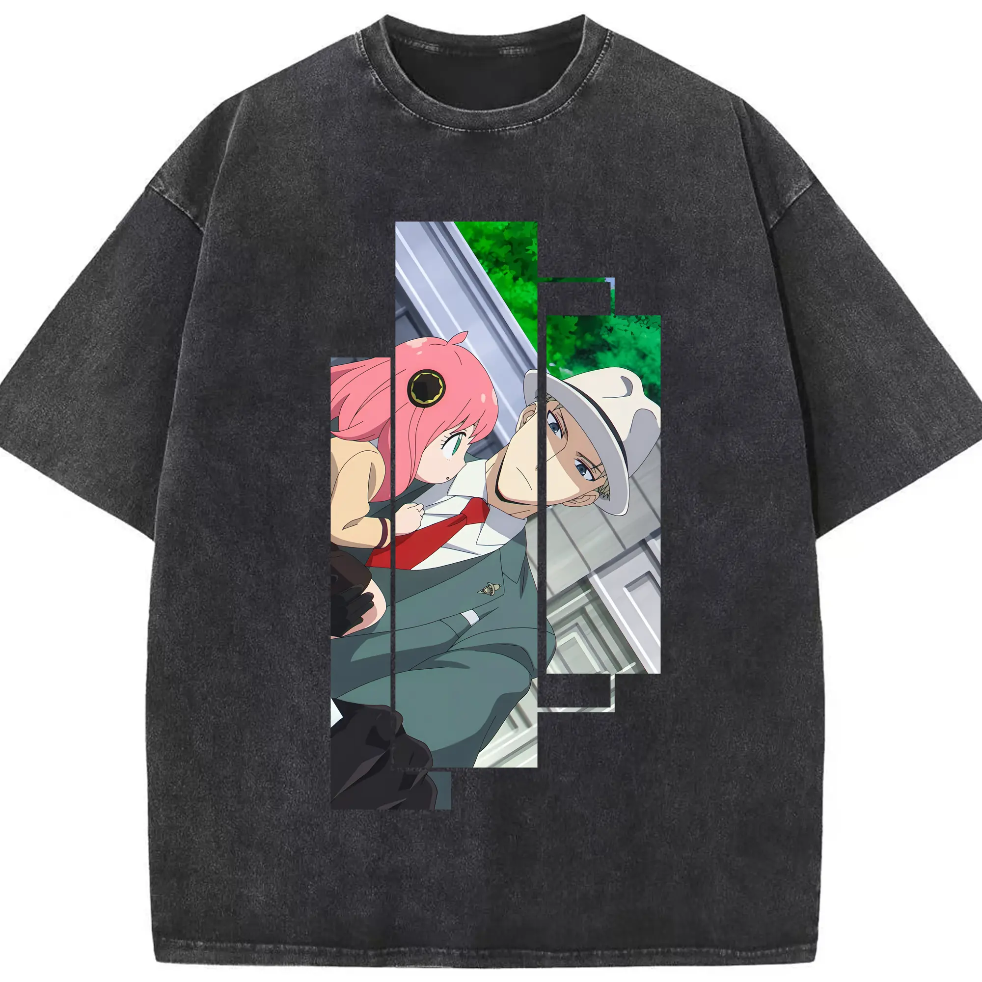 スパイファミリー グッズ,ロイド・フォージャー（Loid Forger） - 綿100％ ヴィンテージ風 半袖Tシャツ ・ フロントプリント ・ 柔らか肌触り ・ 通気性 快適 ・ スポーツ カジュアル 外出用