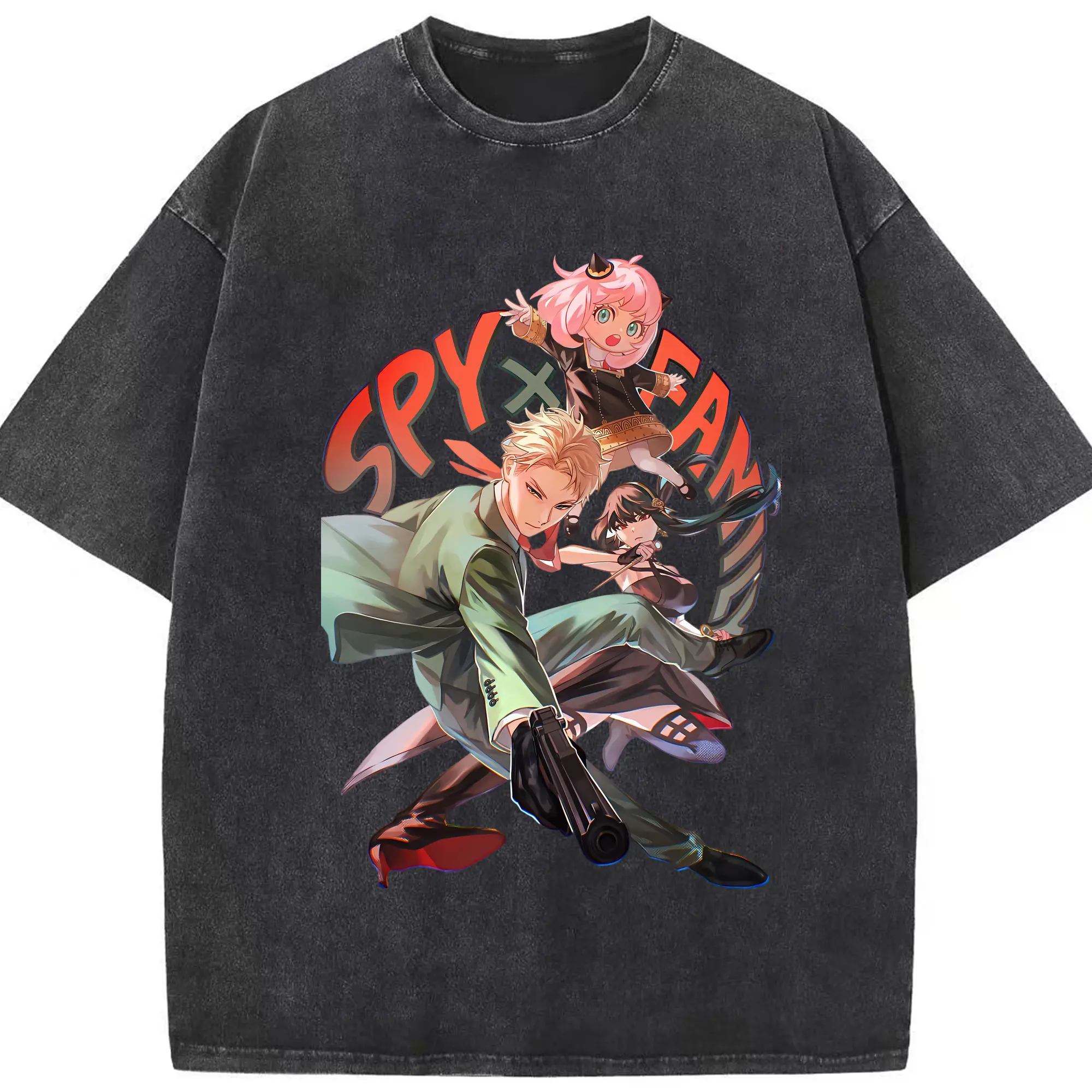 スパイファミリー グッズ,ロイド・フォージャー（Loid Forger） - 綿100％ ヴィンテージ風 半袖Tシャツ ・ フロントプリント ・ 柔らか肌触り ・ 通気性 快適 ・ スポーツ カジュアル 外出用