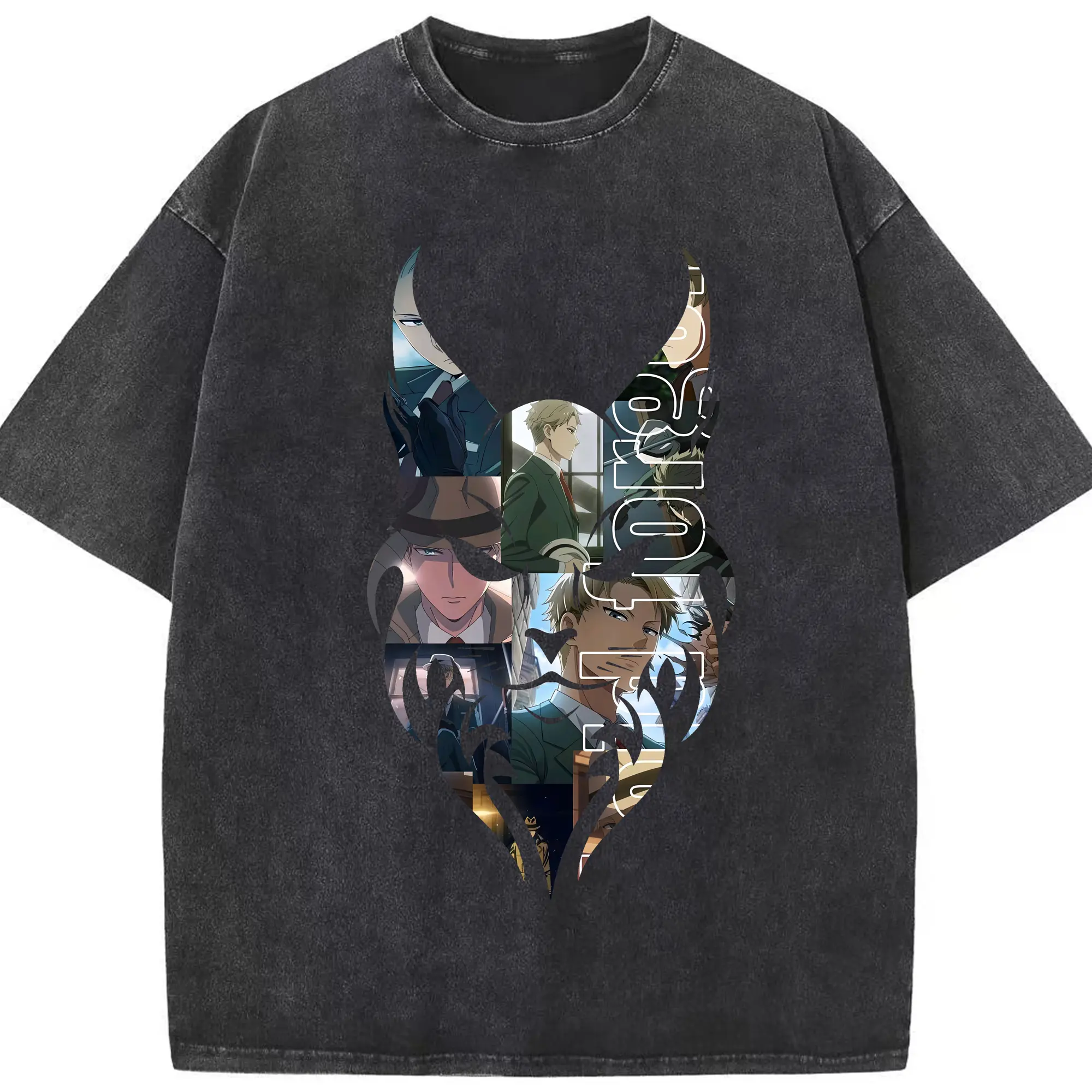 スパイファミリー グッズ,ロイド・フォージャー（Loid Forger） - 綿100％ ヴィンテージ風 半袖Tシャツ ・ フロントプリント ・ 柔らか肌触り ・ 通気性 快適 ・ スポーツ カジュアル 外出用