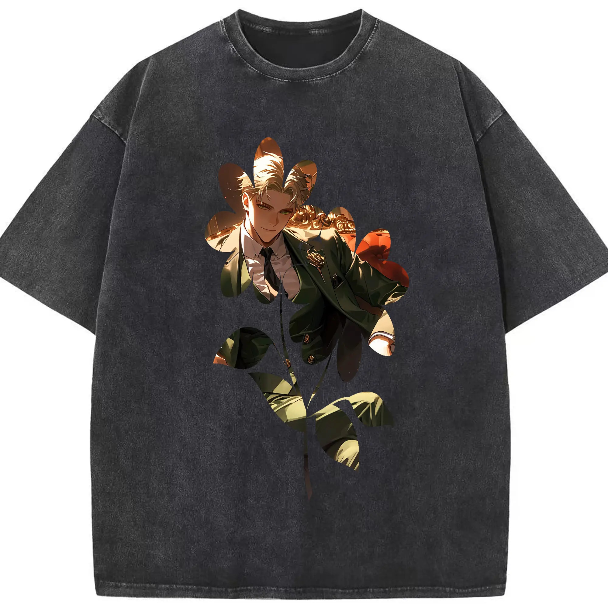 スパイファミリー グッズ,ロイド・フォージャー（Loid Forger） - 綿100％ ヴィンテージ風 半袖Tシャツ ・ フロントプリント ・ 柔らか肌触り ・ 通気性 快適 ・ スポーツ カジュアル 外出用