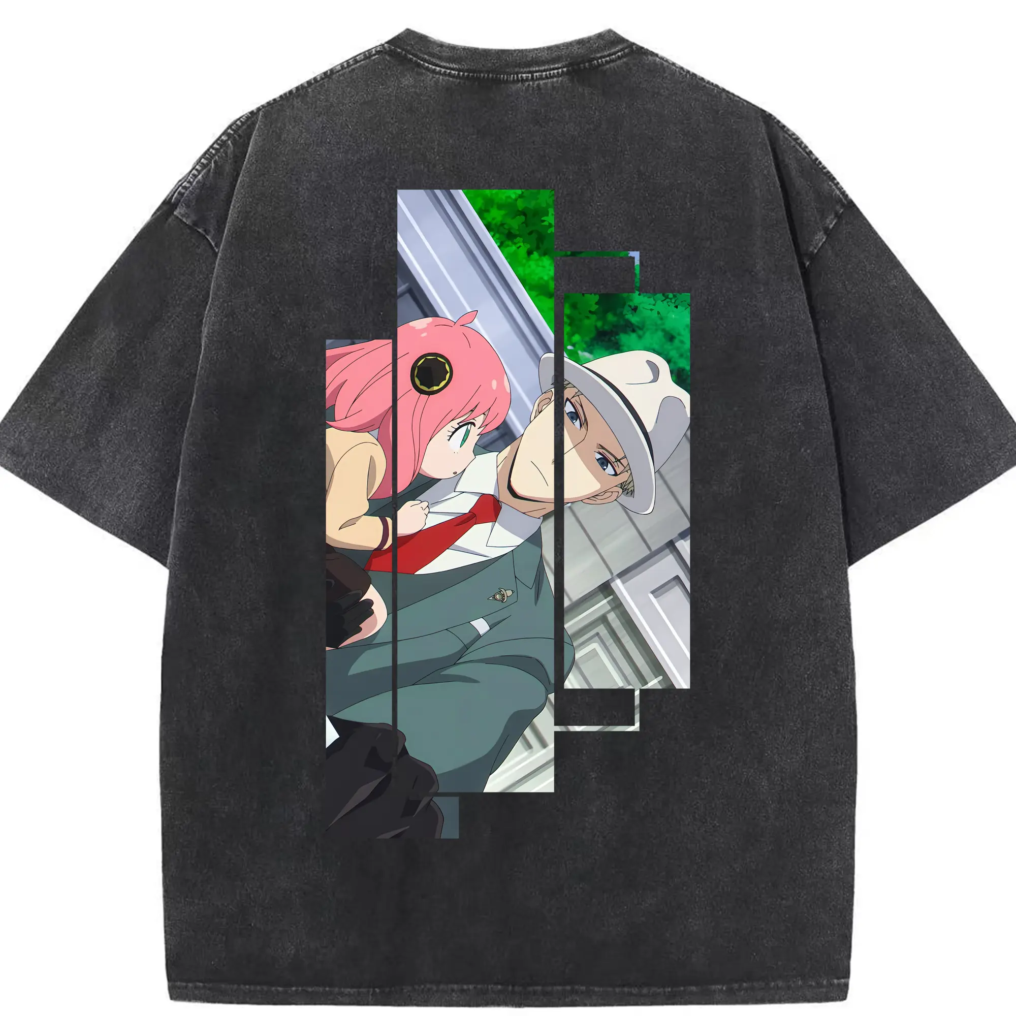 スパイファミリー グッズ,ロイド・フォージャー（Loid Forger） - 綿100％ ヴィンテージ風 半袖Tシャツ ・ 背面プリント ・ 柔らか肌触り ・ 通気性 快適 ・ スポーツ カジュアル 外出用
