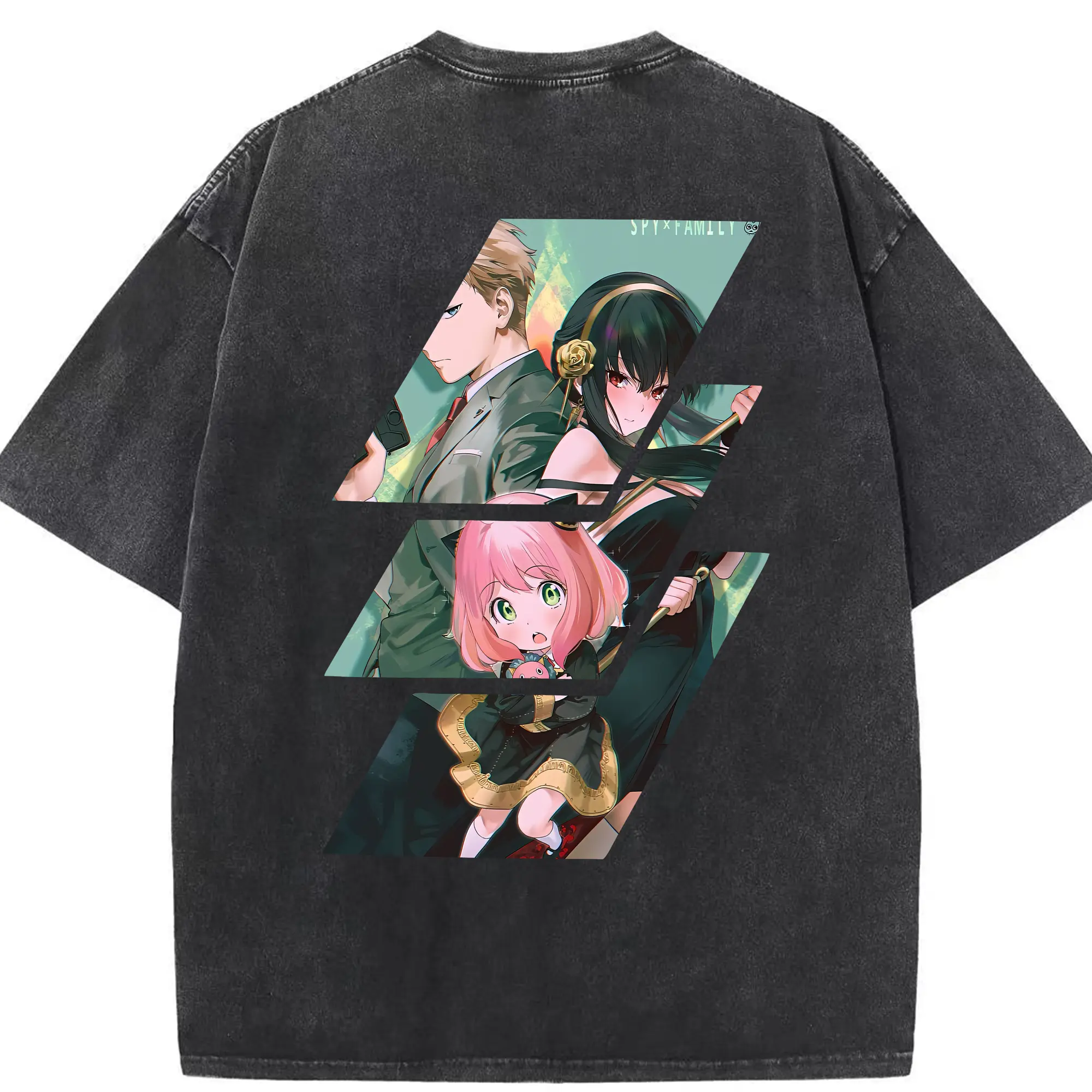 スパイファミリー グッズ,ロイド・フォージャー（Loid Forger） - 綿100％ ヴィンテージ風 半袖Tシャツ ・ 背面プリント ・ 柔らか肌触り ・ 通気性 快適 ・ スポーツ カジュアル 外出用
