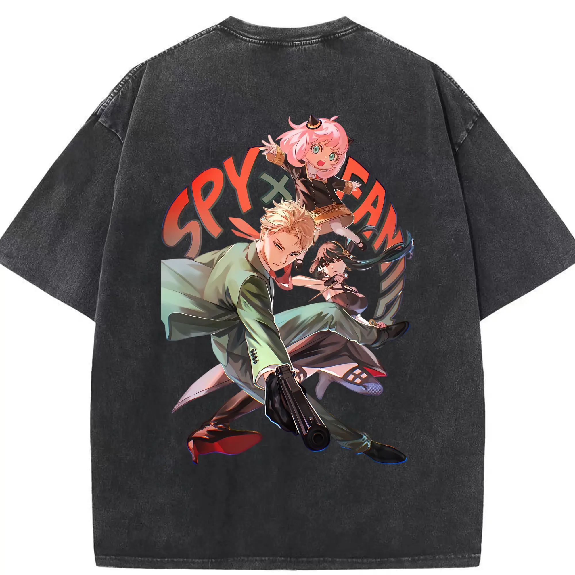 スパイファミリー グッズ,ロイド・フォージャー（Loid Forger） - 綿100％ ヴィンテージ風 半袖Tシャツ ・ 背面プリント ・ 柔らか肌触り ・ 通気性 快適 ・ スポーツ カジュアル 外出用