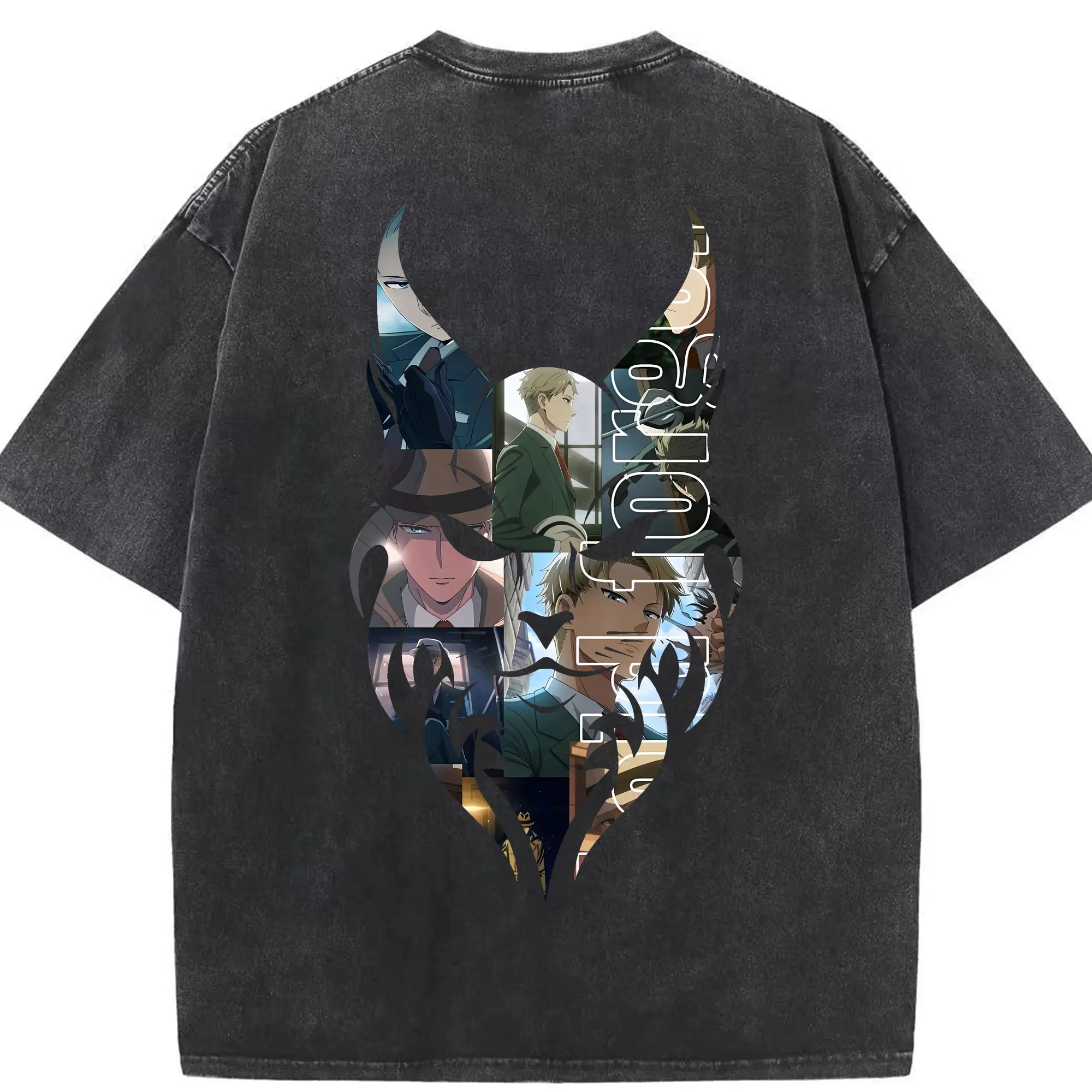 スパイファミリー グッズ,ロイド・フォージャー（Loid Forger） - 綿100％ ヴィンテージ風 半袖Tシャツ ・ 背面プリント ・ 柔らか肌触り ・ 通気性 快適 ・ スポーツ カジュアル 外出用