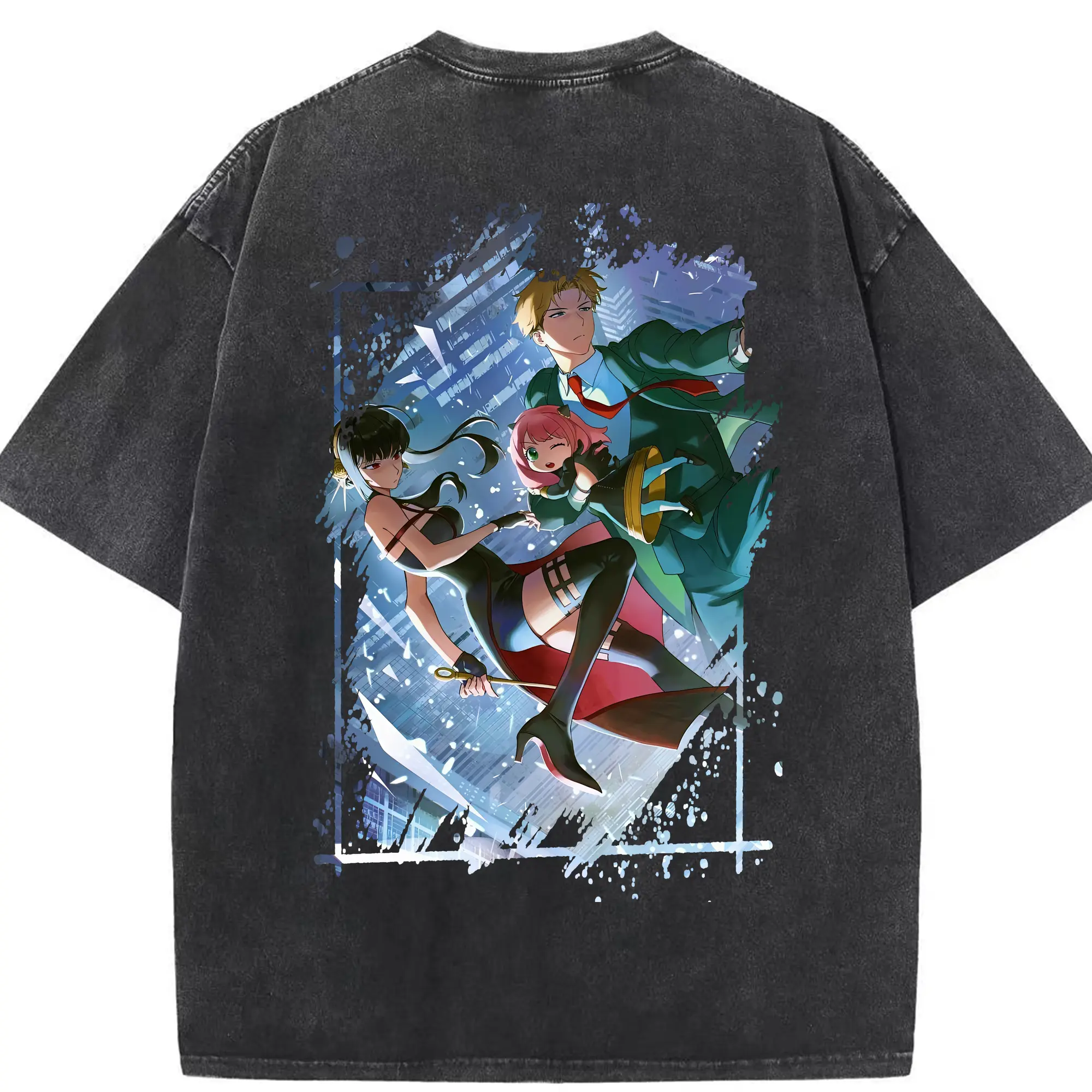 スパイファミリー グッズ,ロイド・フォージャー（Loid Forger） - 綿100％ ヴィンテージ風 半袖Tシャツ ・ 背面プリント ・ 柔らか肌触り ・ 通気性 快適 ・ スポーツ カジュアル 外出用