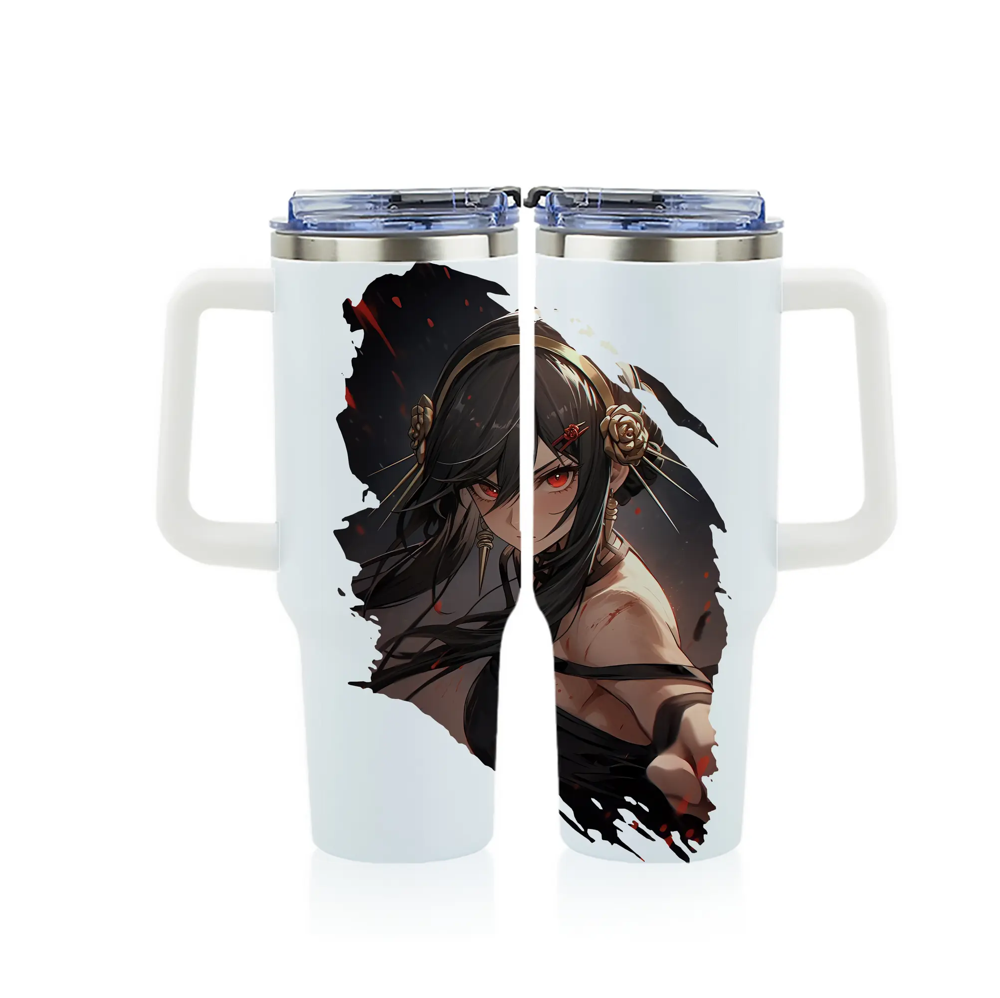 スパイファミリー グッズ,ヨル・フォージャー（Yor Forger） - 1200mL フルプリント車用タンブラー ・ 304ステンレス 内側 ・ 201ステンレス 外側 ・ 保温 保冷 ・ 通勤 ドライブ アウトドア用