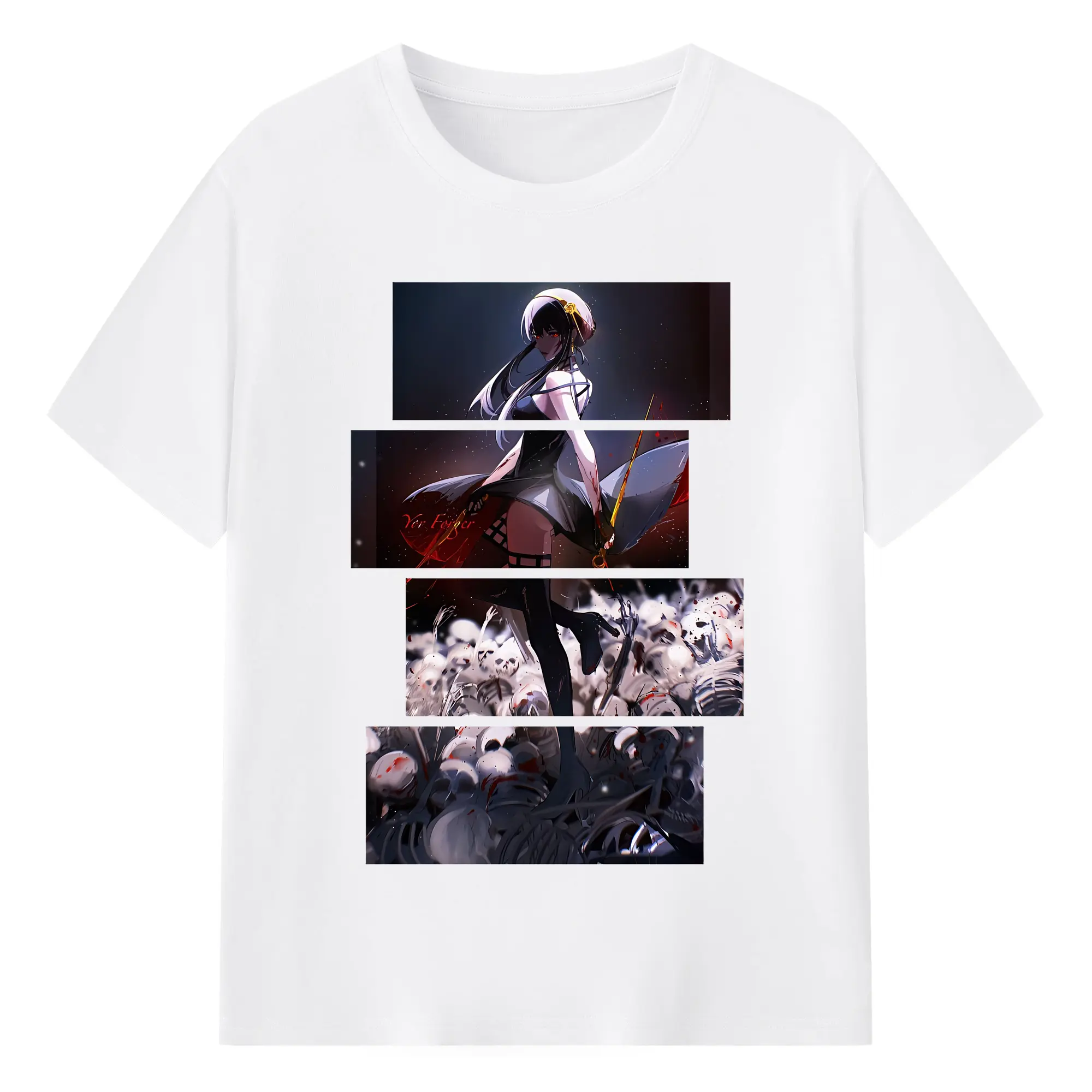 スパイファミリー グッズ,ヨル・フォージャー（Yor Forger） - 綿100％ 半袖Tシャツ ・ フロントプリント ・ 快適 通気性 ・ 日常使い 散歩 スポーツ用