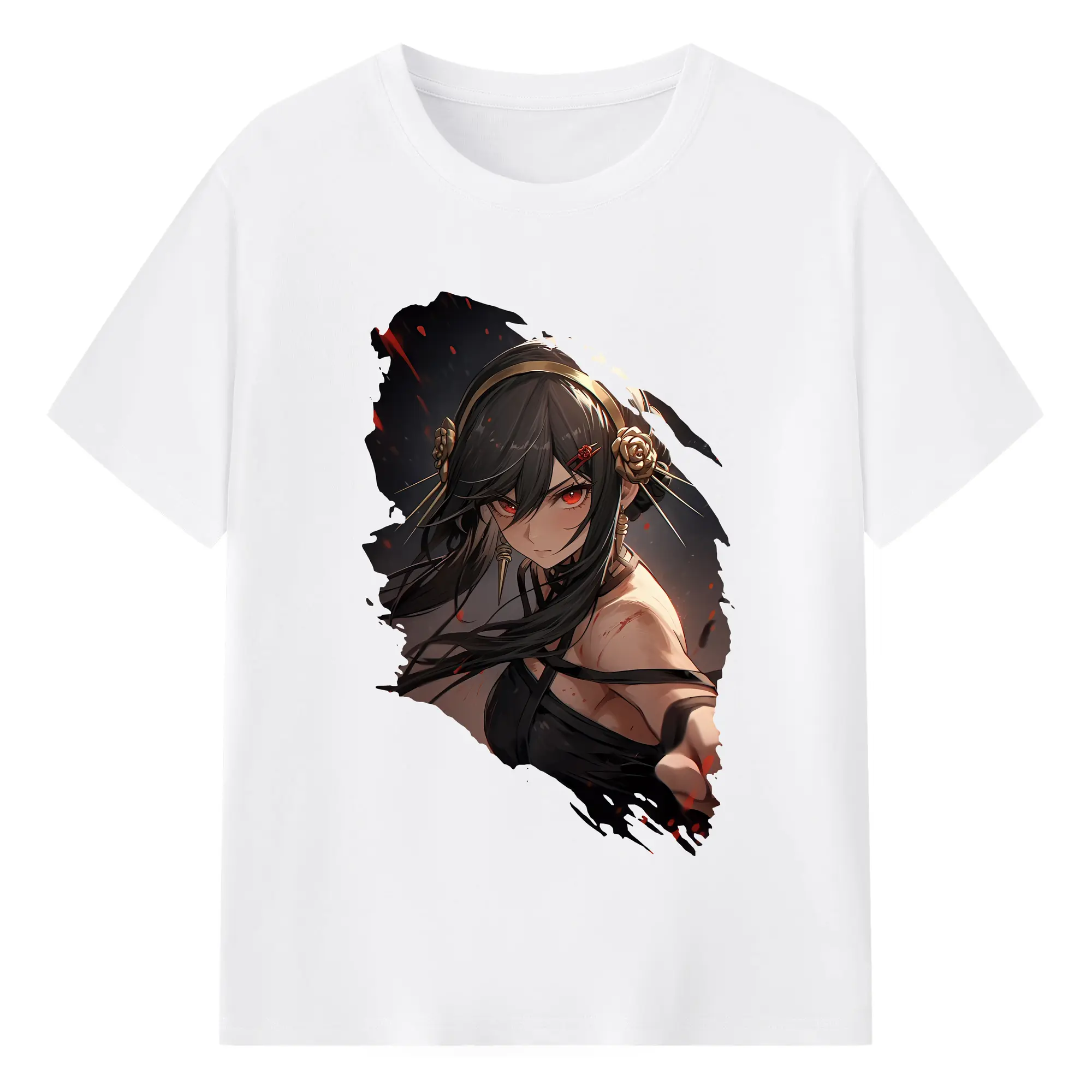 スパイファミリー グッズ,ヨル・フォージャー（Yor Forger） - 綿100％ 半袖Tシャツ ・ フロントプリント ・ 快適 通気性 ・ 日常使い 散歩 スポーツ用