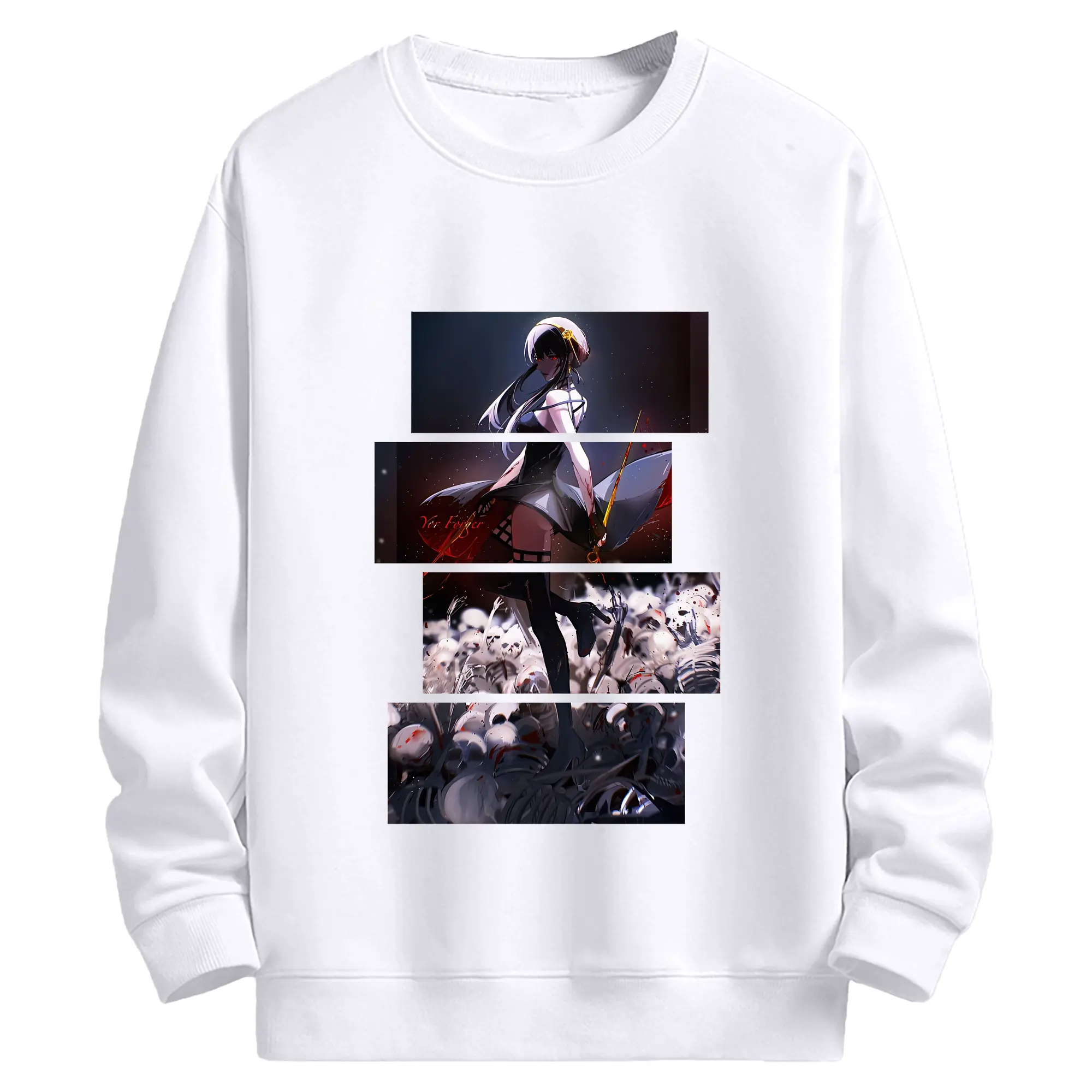 スパイファミリー グッズ,ヨル・フォージャー（Yor Forger） - 高品質 クルーネック スウェット ・ コットン59％ ポリエステル41％ ・ ユニセックス 長袖 トレーナー ・ カジュアル デイリー スポーツ 散歩用