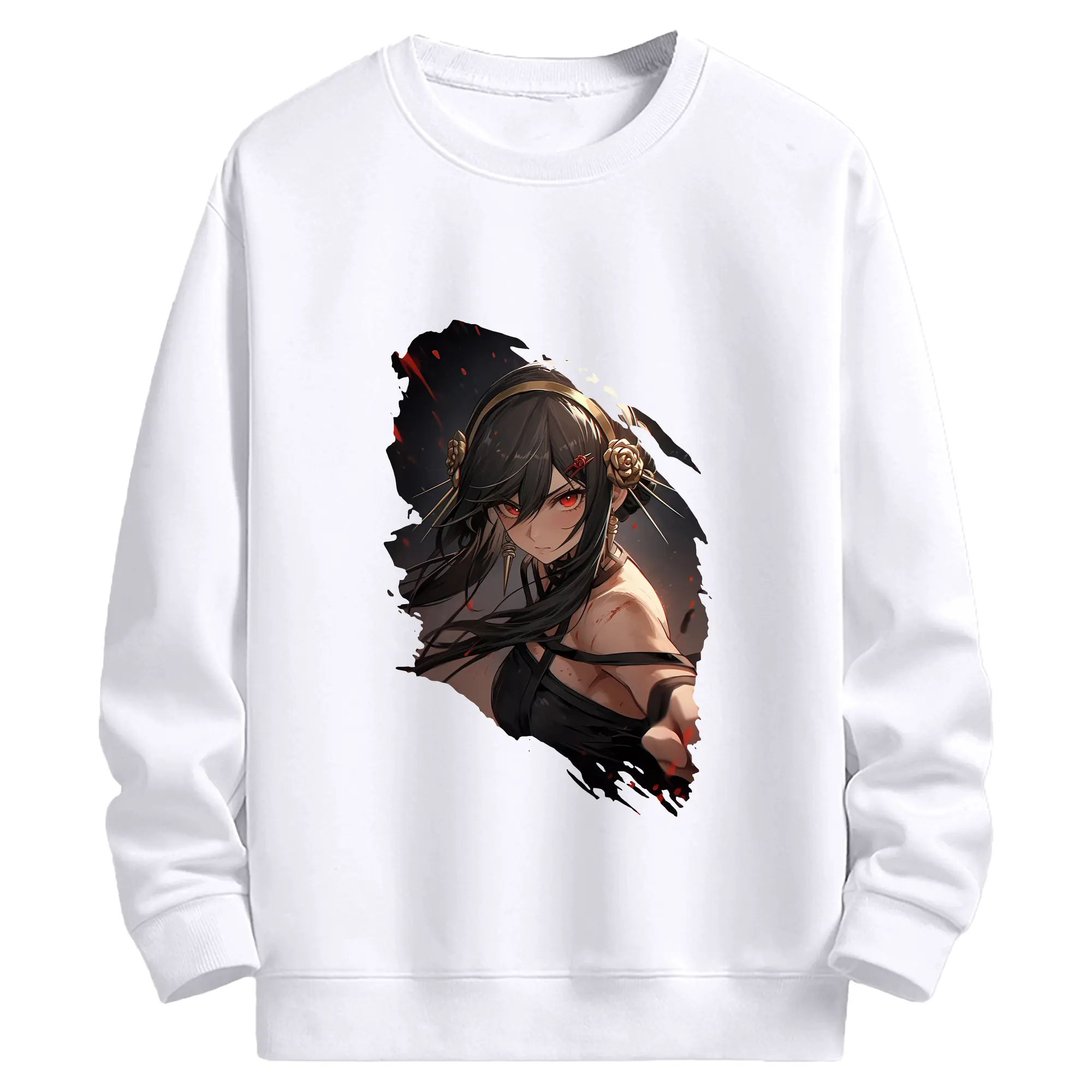 スパイファミリー グッズ,ヨル・フォージャー（Yor Forger） - 高品質 クルーネック スウェット ・ コットン59％ ポリエステル41％ ・ ユニセックス 長袖 トレーナー ・ カジュアル デイリー スポーツ 散歩用