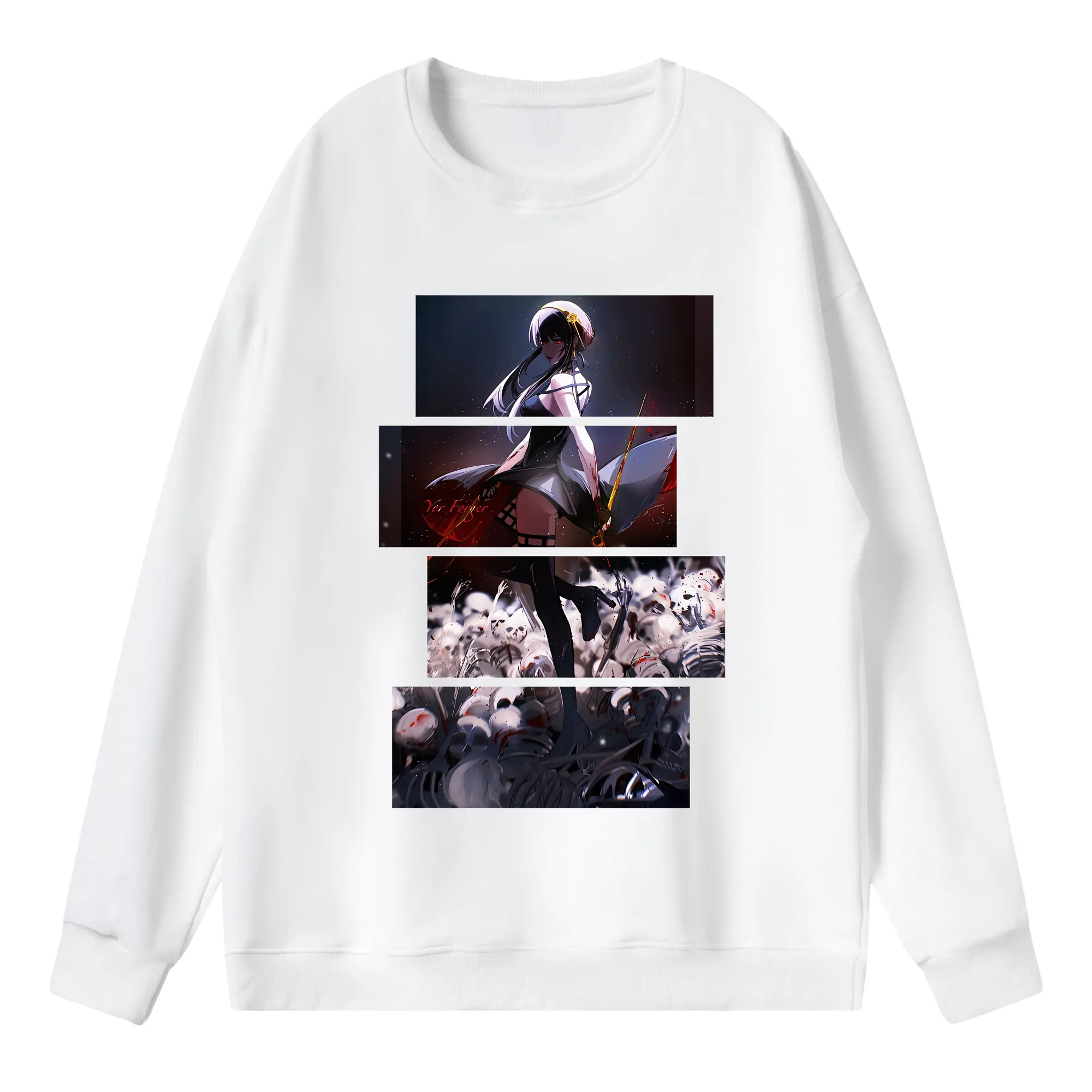 スパイファミリー グッズ,ヨル・フォージャー（Yor Forger） - 薄手 クルーネック スウェット 裏毛260g · ポリエステル 春秋向け カジュアル 男女兼用 · トレーナー デイリー スポーツ 散歩に最適