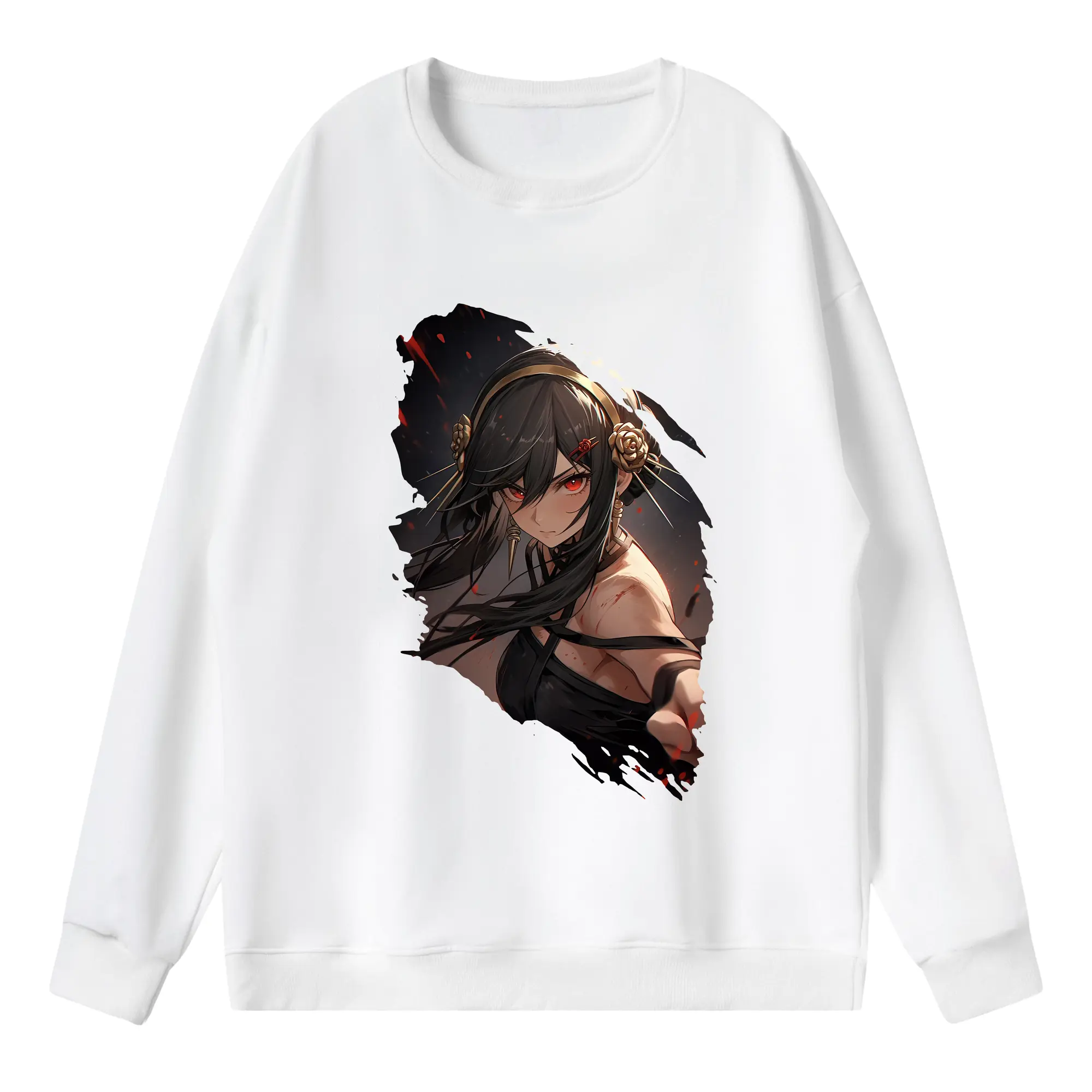 スパイファミリー グッズ,ヨル・フォージャー（Yor Forger） - 薄手 クルーネック スウェット 裏毛260g · ポリエステル 春秋向け カジュアル 男女兼用 · トレーナー デイリー スポーツ 散歩に最適