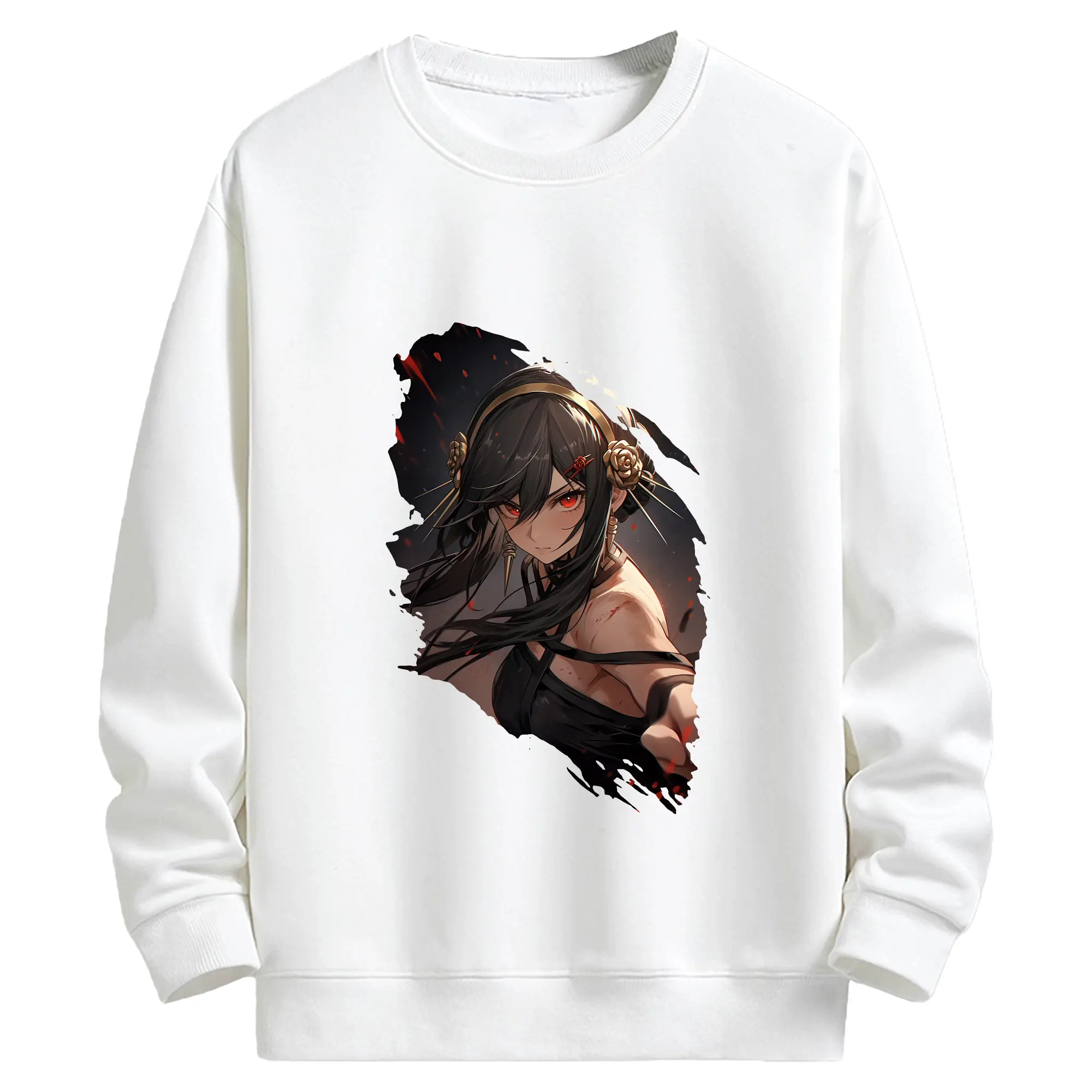 スパイファミリー グッズ,ヨル・フォージャー（Yor Forger） - キッズ クルーネックスウェットシャツ ・ フロントプリント ・ 綿80％ ポリエステル20％ ・ 快適 通学 スポーツ 日常使い お散歩用