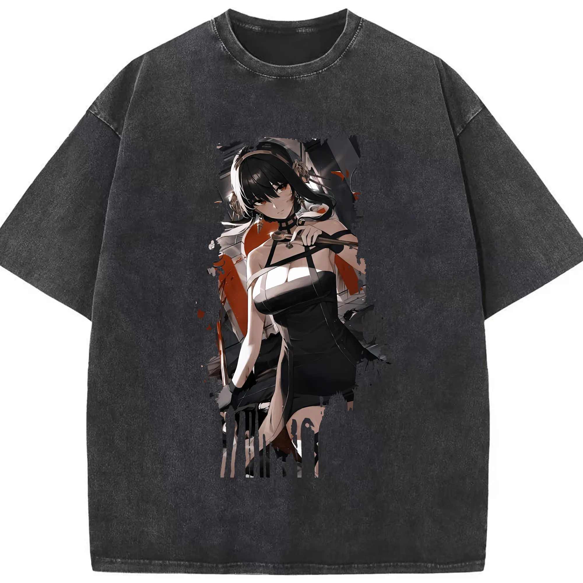 スパイファミリー グッズ,ヨル・フォージャー（Yor Forger） - 綿100％ ヴィンテージ風 半袖Tシャツ ・ フロントプリント ・ 柔らか肌触り ・ 通気性 快適 ・ スポーツ カジュアル 外出用