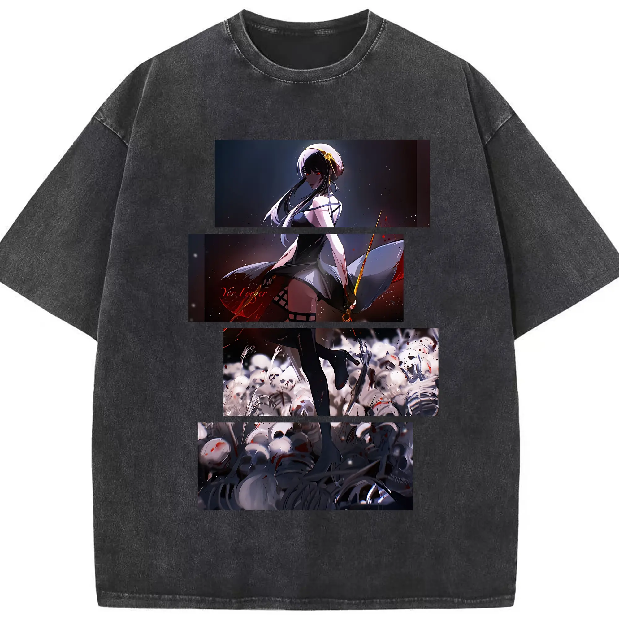 スパイファミリー グッズ,ヨル・フォージャー（Yor Forger） - 綿100％ ヴィンテージ風 半袖Tシャツ ・ フロントプリント ・ 柔らか肌触り ・ 通気性 快適 ・ スポーツ カジュアル 外出用