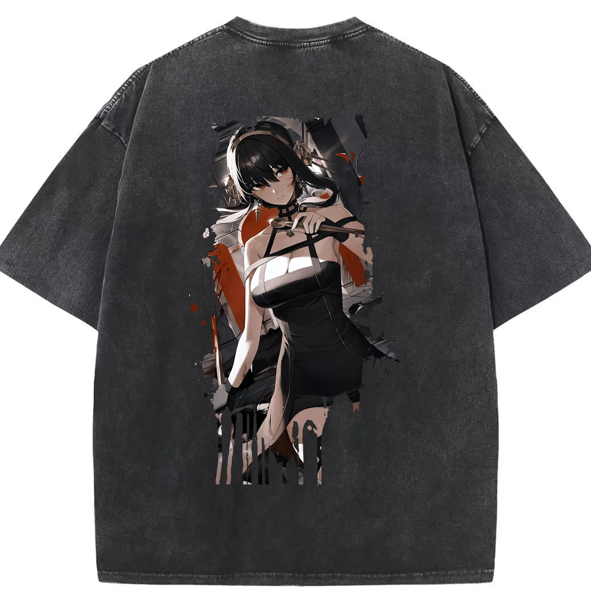 スパイファミリー グッズ,ヨル・フォージャー（Yor Forger） - 綿100％ ヴィンテージ風 半袖Tシャツ ・ 背面プリント ・ 柔らか肌触り ・ 通気性 快適 ・ スポーツ カジュアル 外出用