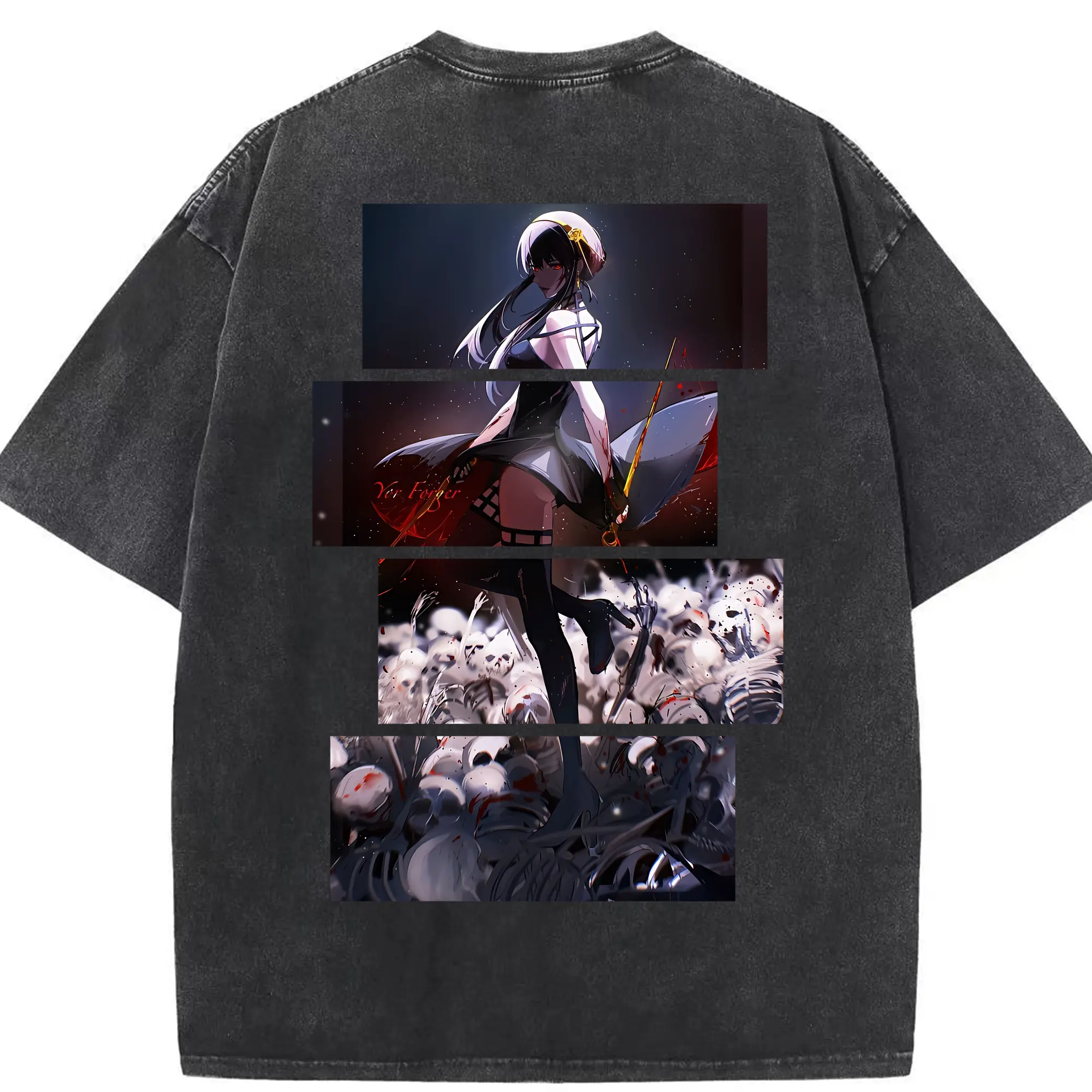 スパイファミリー グッズ,ヨル・フォージャー（Yor Forger） - 綿100％ ヴィンテージ風 半袖Tシャツ ・ 背面プリント ・ 柔らか肌触り ・ 通気性 快適 ・ スポーツ カジュアル 外出用