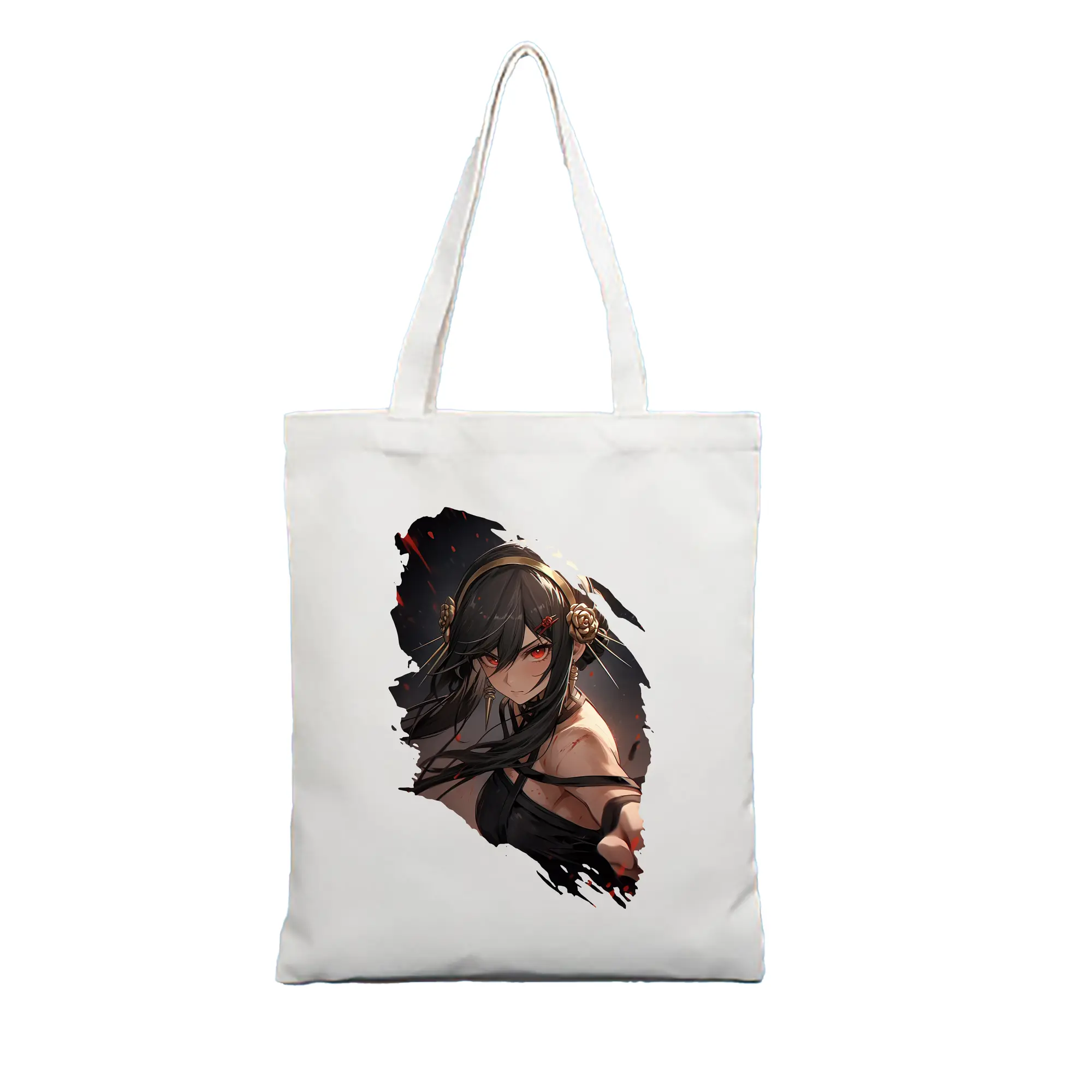 スパイファミリー グッズ,ヨル・フォージャー（Yor Forger） - 縦型キャンバス手提げバッグ（トートバッグ） ・ キャンバス素材 ・ ショッピング用 ・ 軽量 丈夫 お手入れ簡単