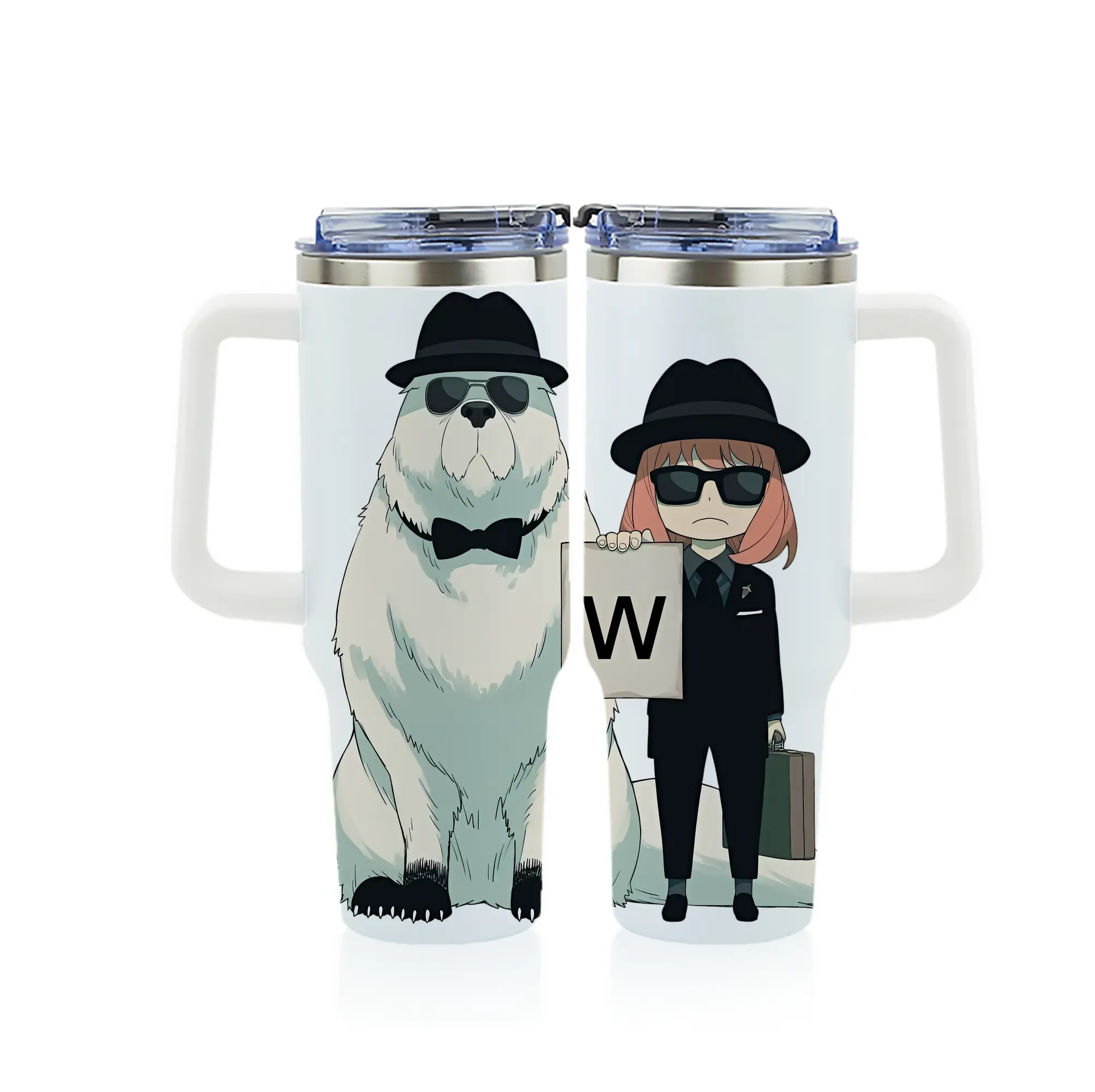 スパイファミリー グッズ,ボンド・フォージャー（Bond Forger） - 1200mL フルプリント車用タンブラー ・ 304ステンレス 内側 ・ 201ステンレス 外側 ・ 保温 保冷 ・ 通勤 ドライブ アウトドア用