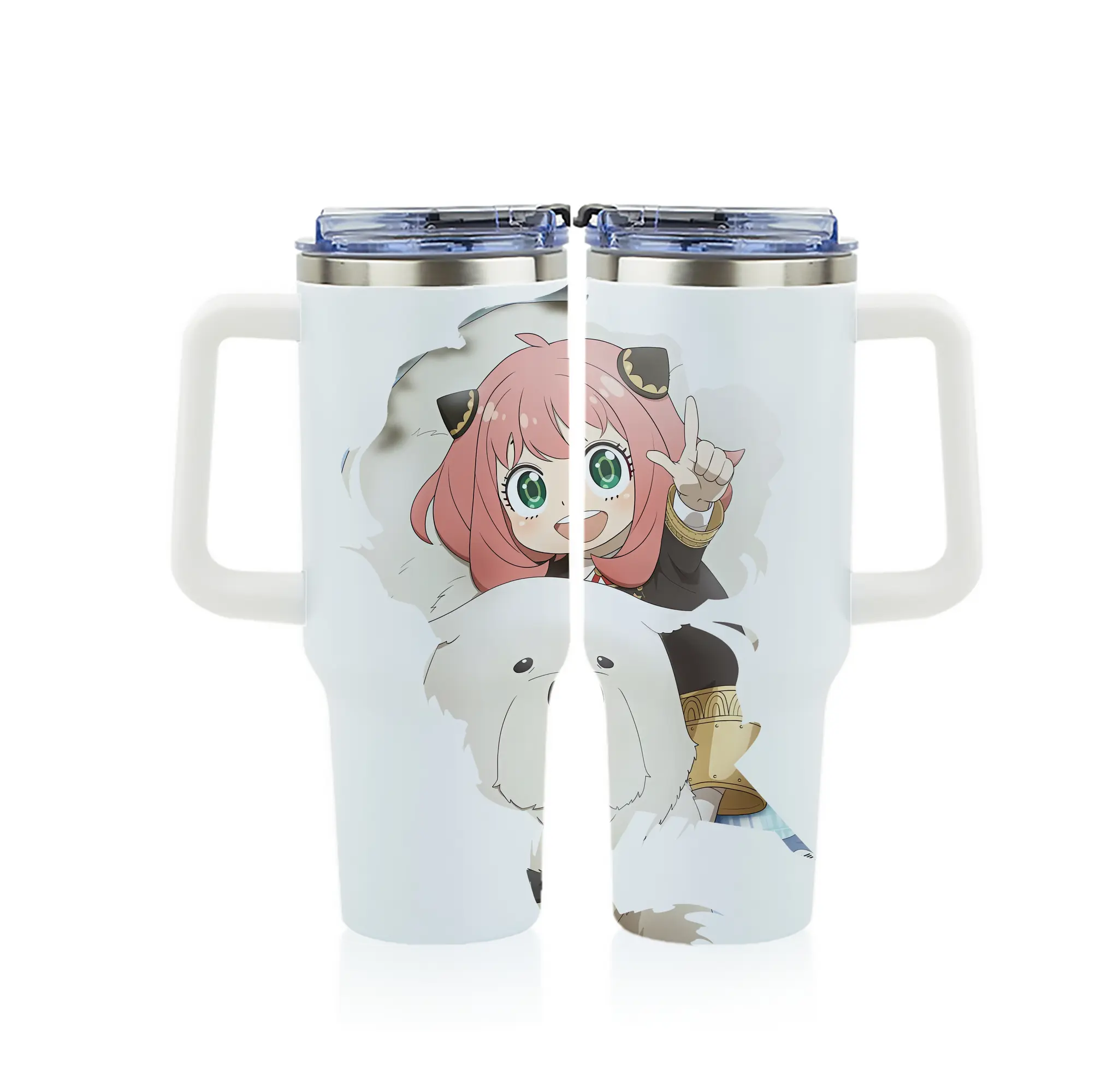 スパイファミリー グッズ,ボンド・フォージャー（Bond Forger） - 1200mL フルプリント車用タンブラー ・ 304ステンレス 内側 ・ 201ステンレス 外側 ・ 保温 保冷 ・ 通勤 ドライブ アウトドア用