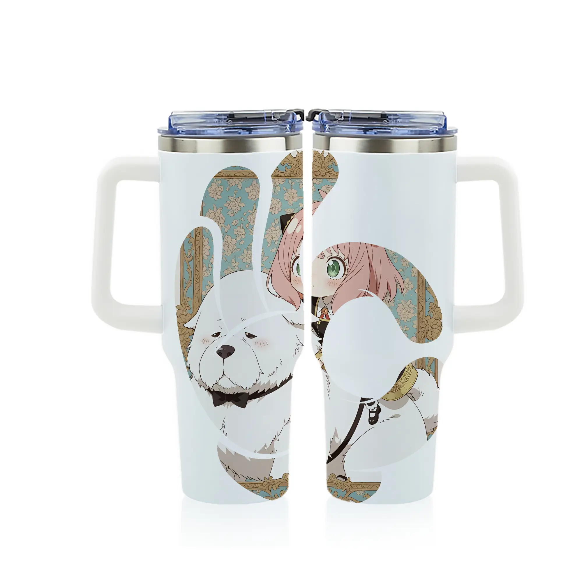 スパイファミリー グッズ,ボンド・フォージャー（Bond Forger） - 1200mL フルプリント車用タンブラー ・ 304ステンレス 内側 ・ 201ステンレス 外側 ・ 保温 保冷 ・ 通勤 ドライブ アウトドア用