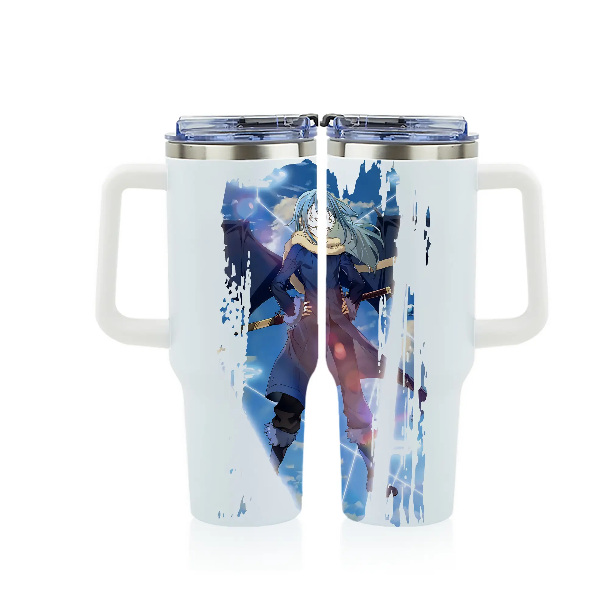 転生したらスライムだった件 グッズ,リムル・テンペスト - 1200mL フルプリント車用タンブラー ・ 304ステンレス 内側 ・ 201ステンレス 外側 ・ 保温 保冷 ・ 通勤 ドライブ アウトドア用