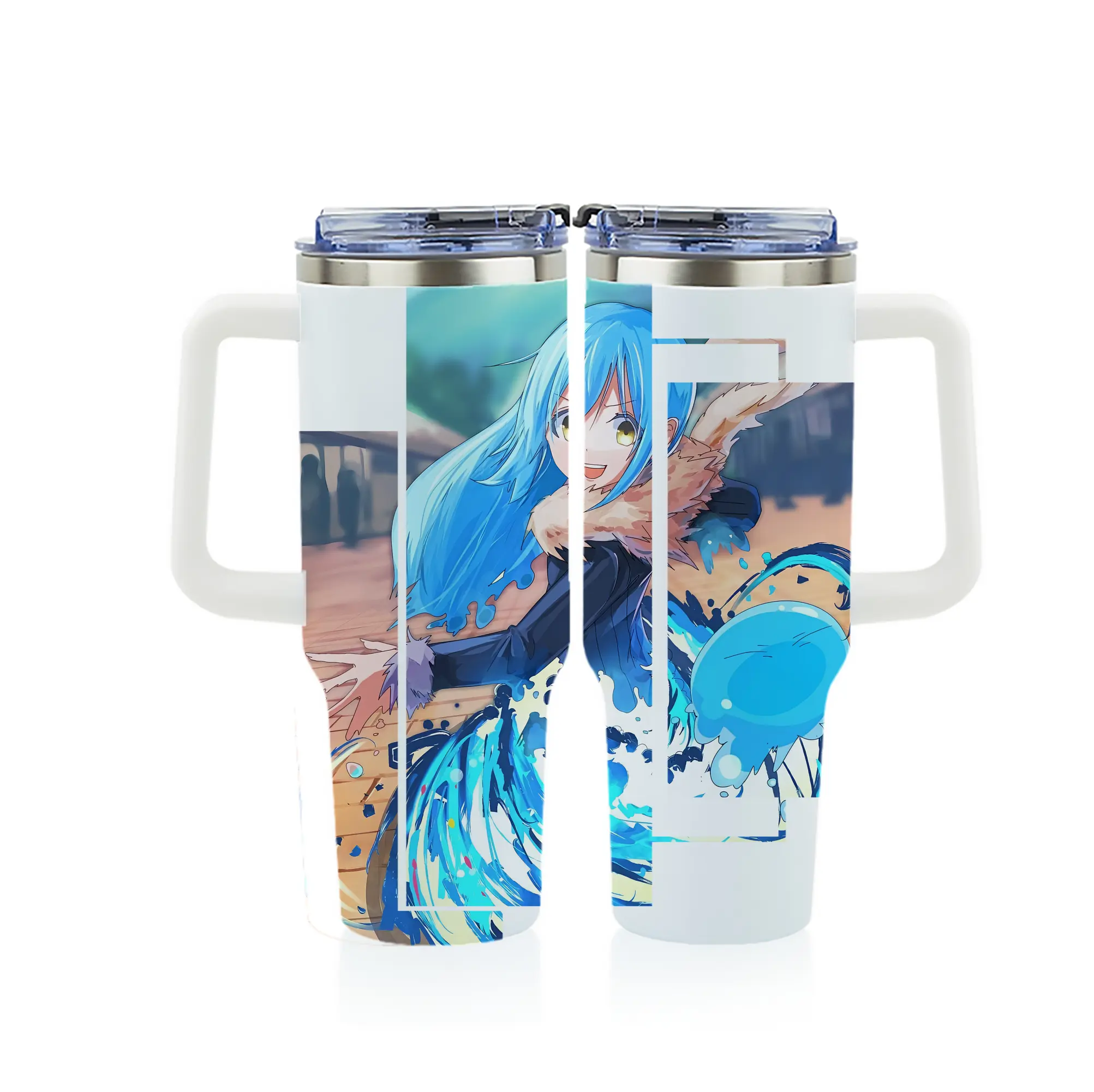 転生したらスライムだった件 グッズ,リムル・テンペスト - 1200mL フルプリント車用タンブラー ・ 304ステンレス 内側 ・ 201ステンレス 外側 ・ 保温 保冷 ・ 通勤 ドライブ アウトドア用