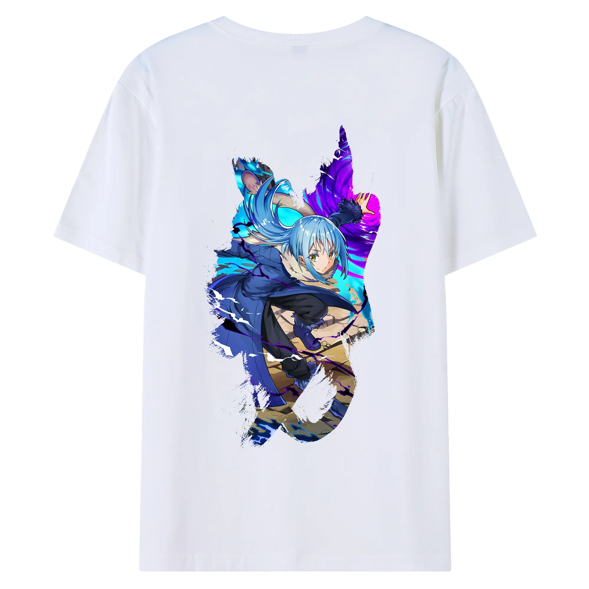 転生したらスライムだった件 グッズ,リムル・テンペスト - 綿100％ 半袖Tシャツ ・ バックプリント ・ 快適 通気性 ・ 日常使い 散歩 スポーツ用