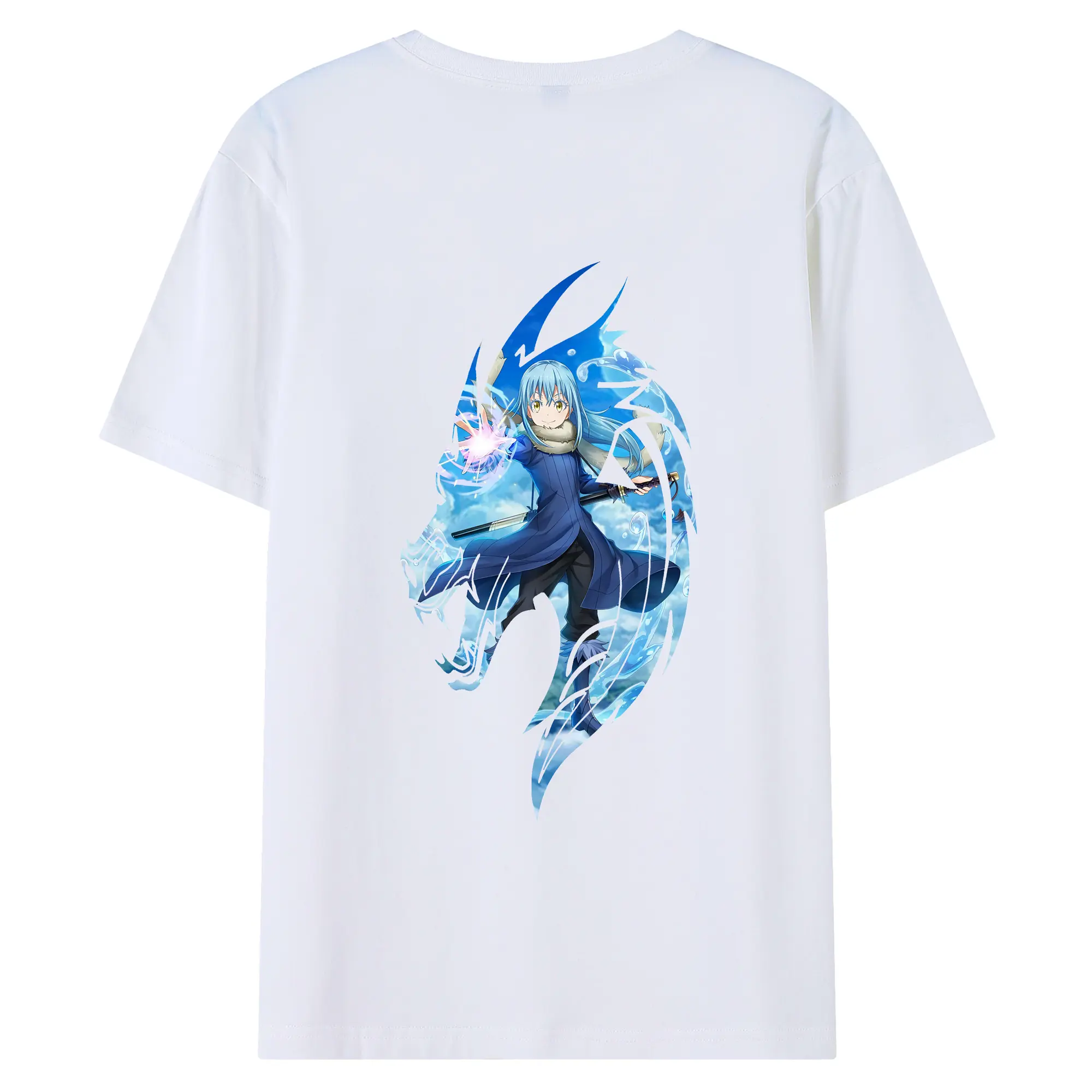 転生したらスライムだった件 グッズ,リムル・テンペスト - 綿100％ 半袖Tシャツ ・ バックプリント ・ 快適 通気性 ・ 日常使い 散歩 スポーツ用