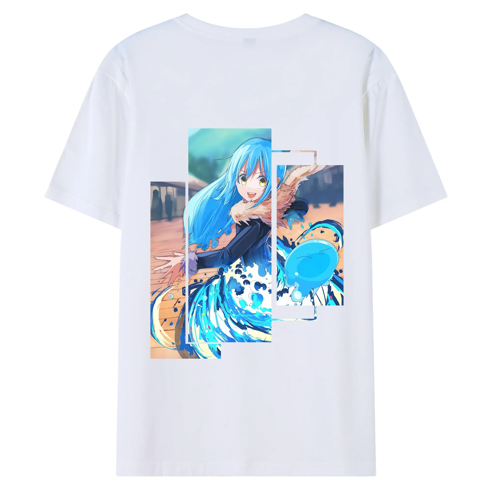 転生したらスライムだった件 グッズ,リムル・テンペスト - 綿100％ 半袖Tシャツ ・ バックプリント ・ 快適 通気性 ・ 日常使い 散歩 スポーツ用