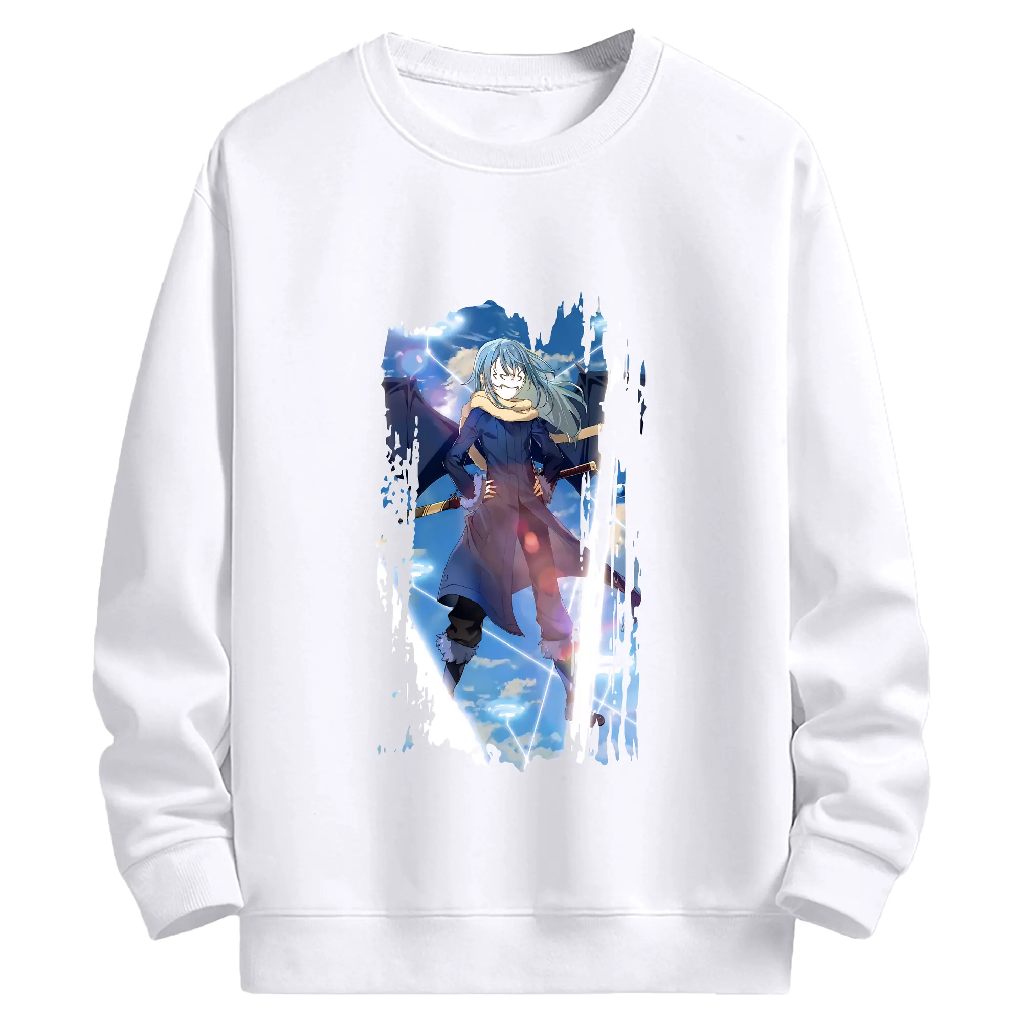 転生したらスライムだった件 グッズ,リムル・テンペスト - 高品質 クルーネック スウェット ・ コットン59％ ポリエステル41％ ・ ユニセックス 長袖 トレーナー ・ カジュアル デイリー スポーツ 散歩用