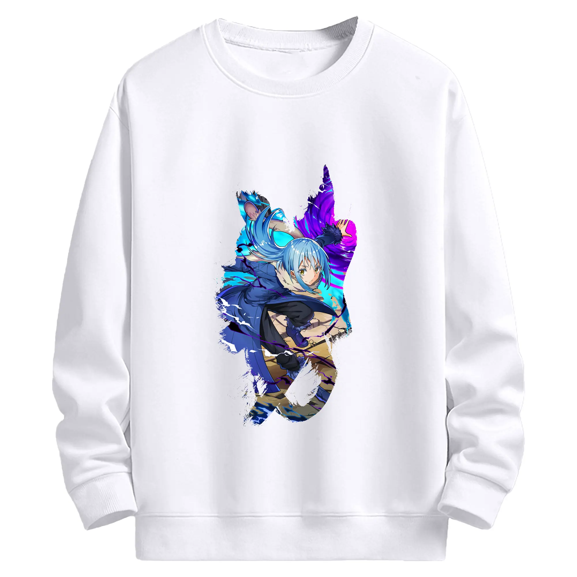 転生したらスライムだった件 グッズ,リムル・テンペスト - 高品質 クルーネック スウェット ・ コットン59％ ポリエステル41％ ・ ユニセックス 長袖 トレーナー ・ カジュアル デイリー スポーツ 散歩用
