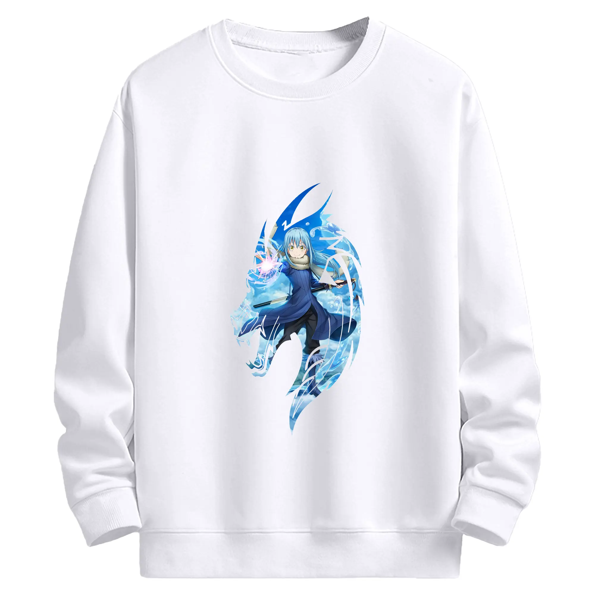 転生したらスライムだった件 グッズ,リムル・テンペスト - 高品質 クルーネック スウェット ・ コットン59％ ポリエステル41％ ・ ユニセックス 長袖 トレーナー ・ カジュアル デイリー スポーツ 散歩用