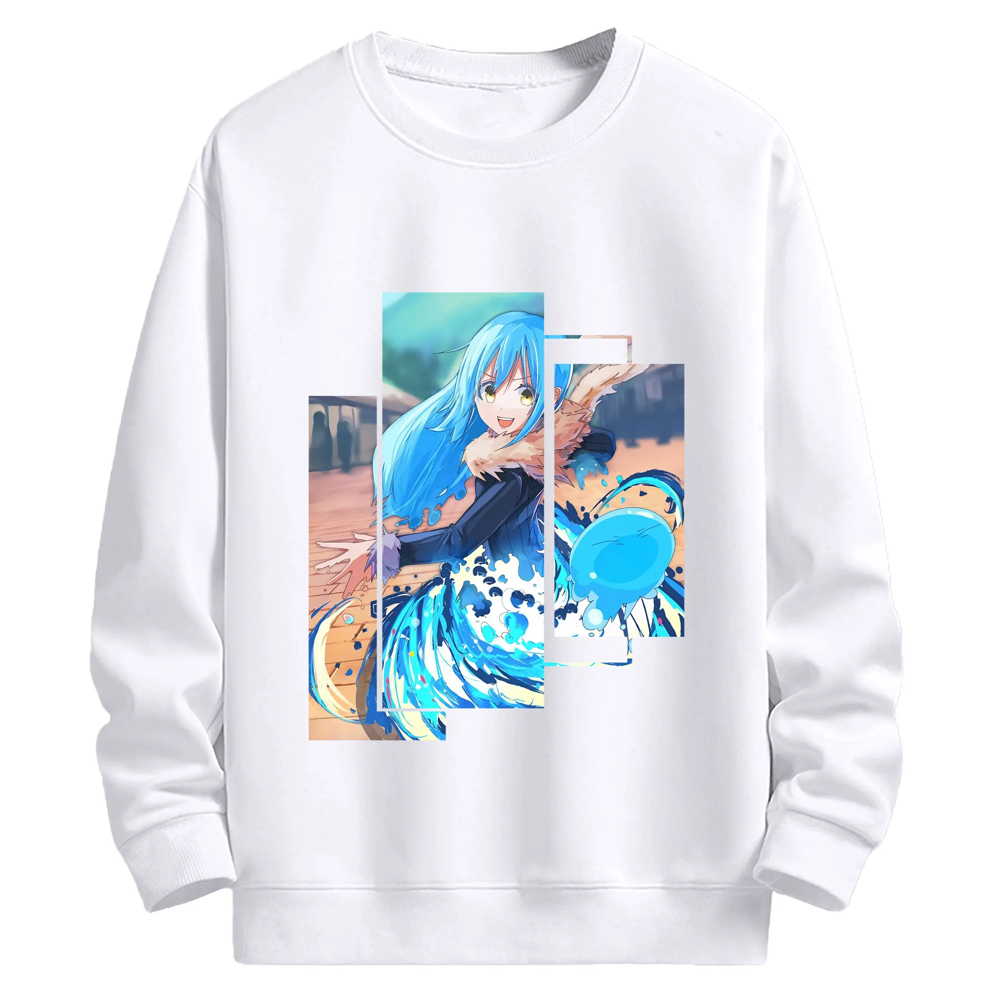 転生したらスライムだった件 グッズ,リムル・テンペスト - 高品質 クルーネック スウェット ・ コットン59％ ポリエステル41％ ・ ユニセックス 長袖 トレーナー ・ カジュアル デイリー スポーツ 散歩用