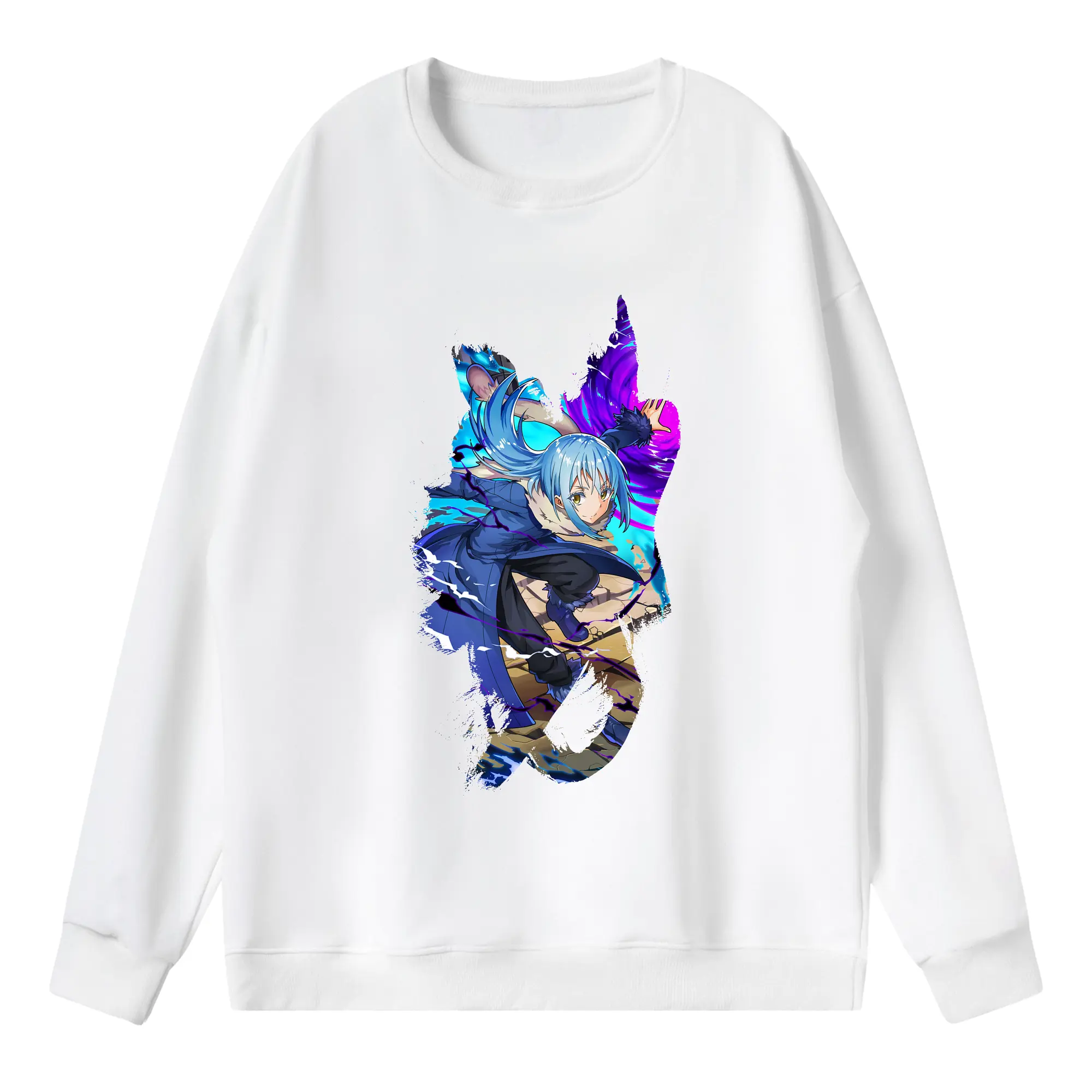 転生したらスライムだった件 グッズ,リムル・テンペスト - 薄手 クルーネック スウェット 裏毛260g · ポリエステル 春秋向け カジュアル 男女兼用 · トレーナー デイリー スポーツ 散歩に最適