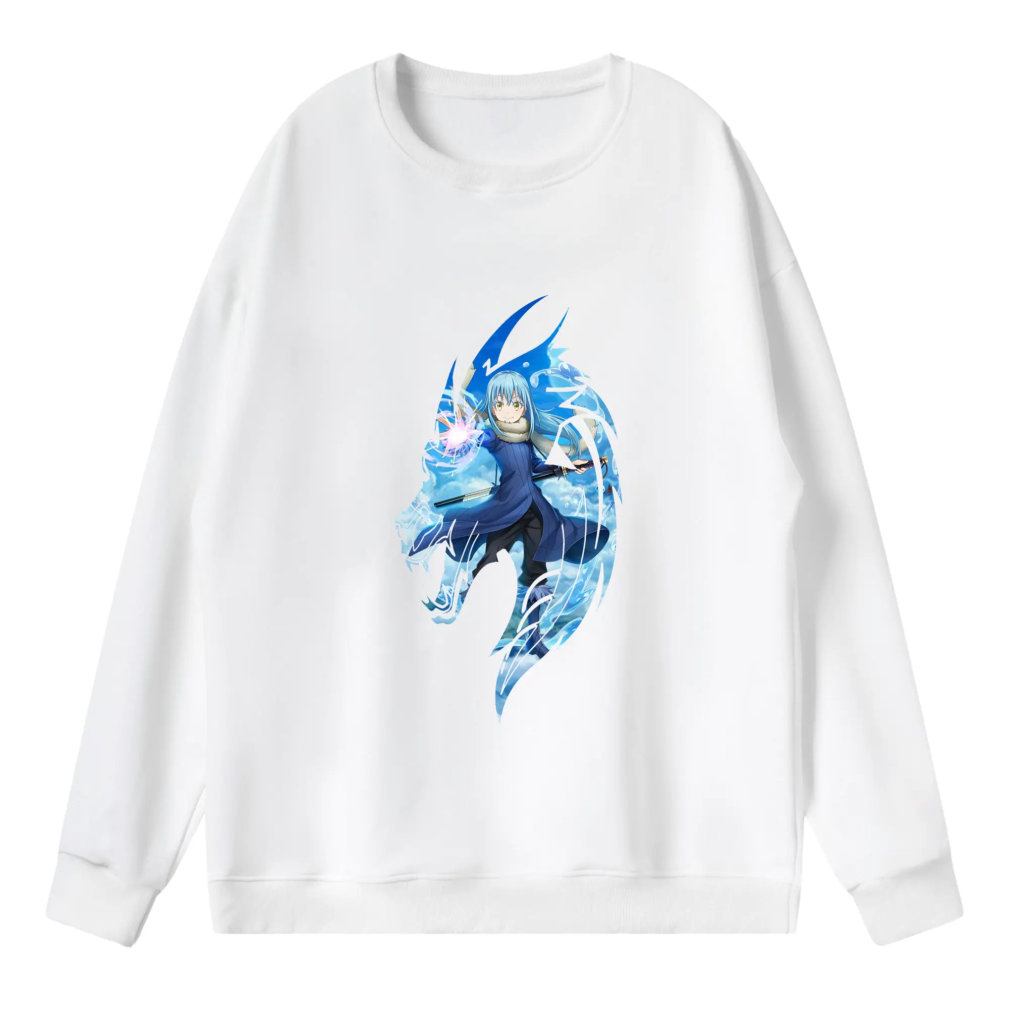 転生したらスライムだった件 グッズ,リムル・テンペスト - 薄手 クルーネック スウェット 裏毛260g · ポリエステル 春秋向け カジュアル 男女兼用 · トレーナー デイリー スポーツ 散歩に最適