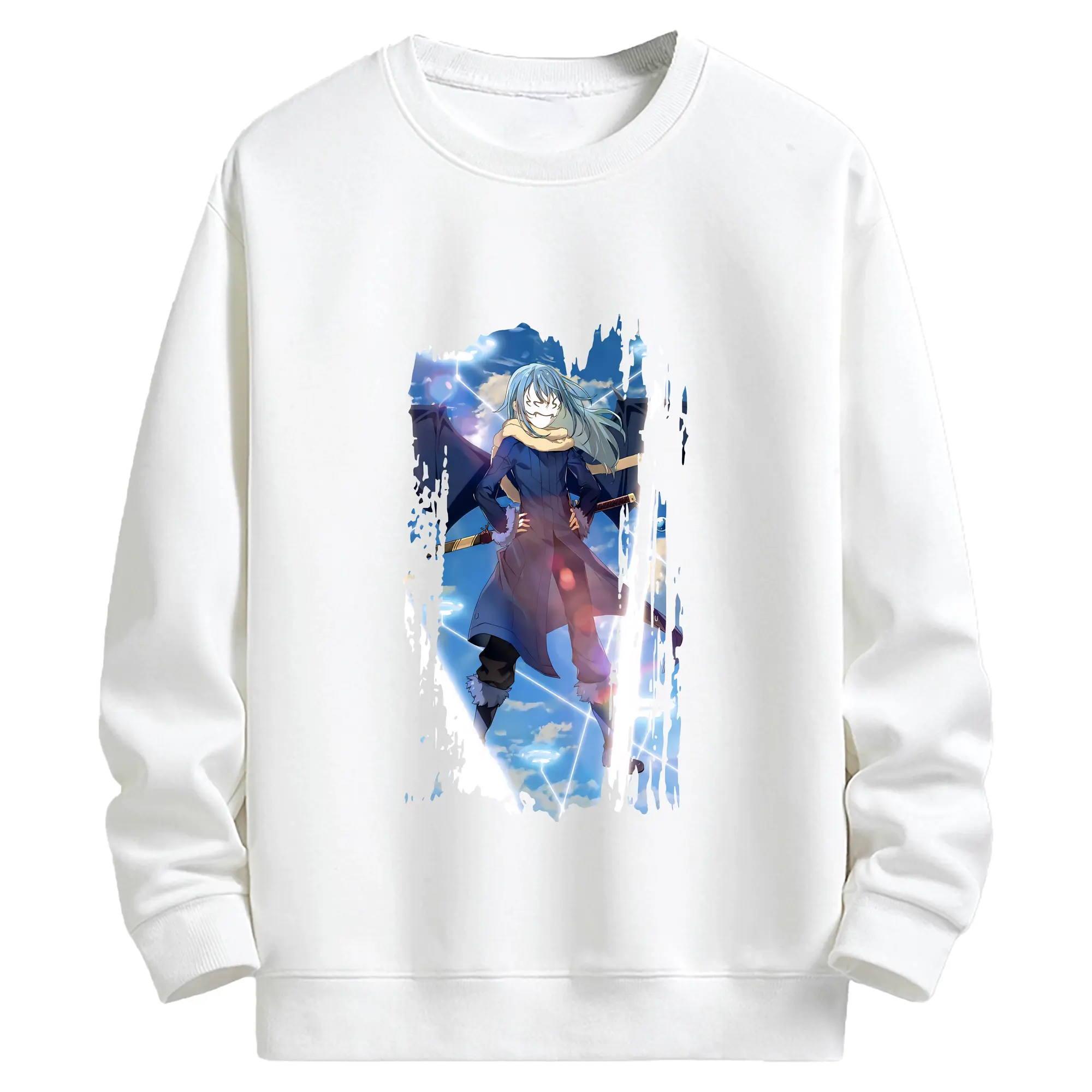 転生したらスライムだった件 グッズ,リムル・テンペスト - キッズ クルーネックスウェットシャツ ・ フロントプリント ・ 綿80％ ポリエステル20％ ・ 快適 通学 スポーツ 日常使い お散歩用