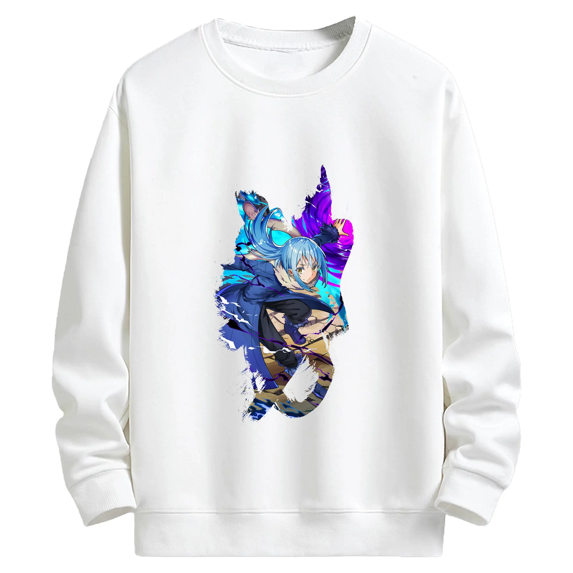 転生したらスライムだった件 グッズ,リムル・テンペスト - キッズ クルーネックスウェットシャツ ・ フロントプリント ・ 綿80％ ポリエステル20％ ・ 快適 通学 スポーツ 日常使い お散歩用