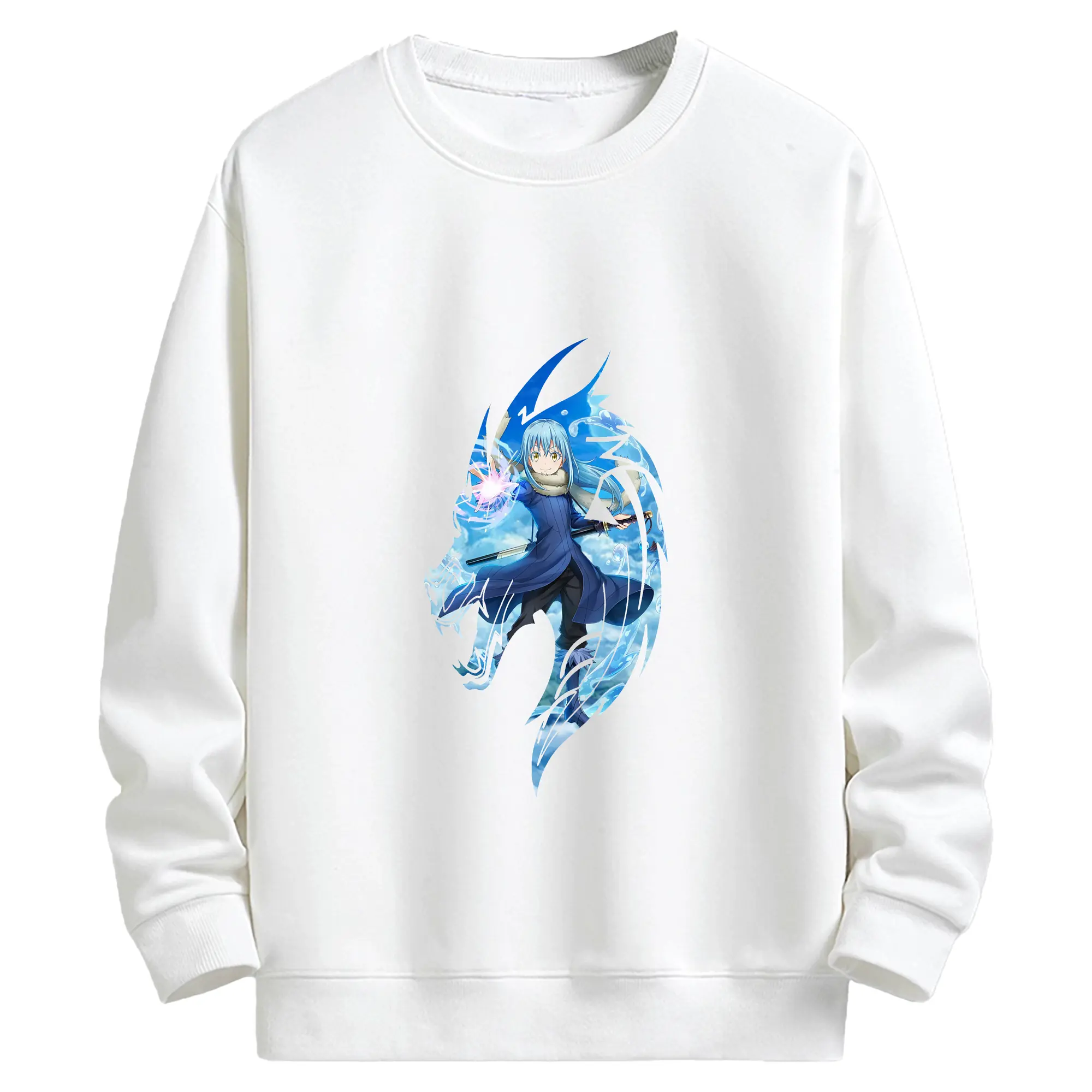 転生したらスライムだった件 グッズ,リムル・テンペスト - キッズ クルーネックスウェットシャツ ・ フロントプリント ・ 綿80％ ポリエステル20％ ・ 快適 通学 スポーツ 日常使い お散歩用