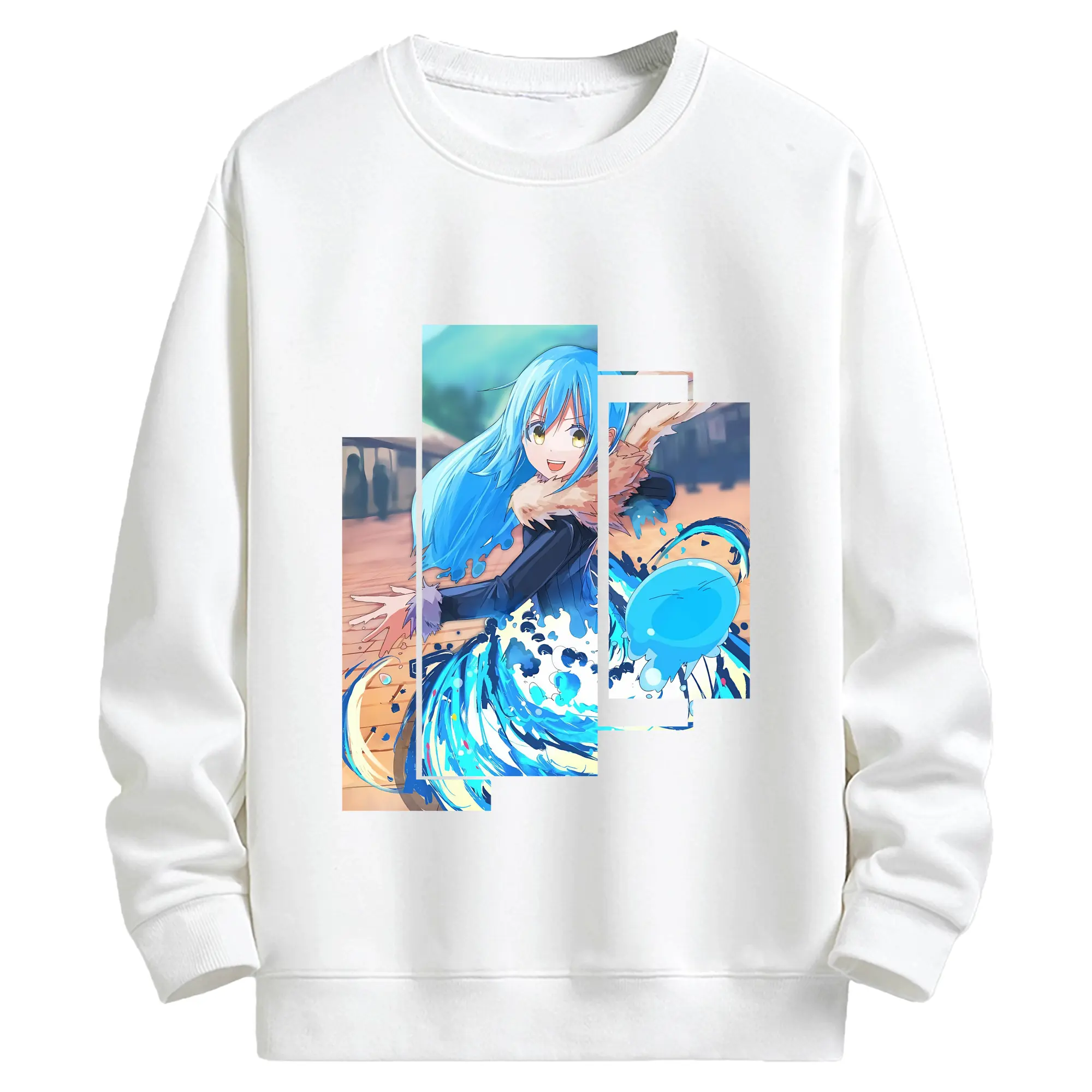 転生したらスライムだった件 グッズ,リムル・テンペスト - キッズ クルーネックスウェットシャツ ・ フロントプリント ・ 綿80％ ポリエステル20％ ・ 快適 通学 スポーツ 日常使い お散歩用