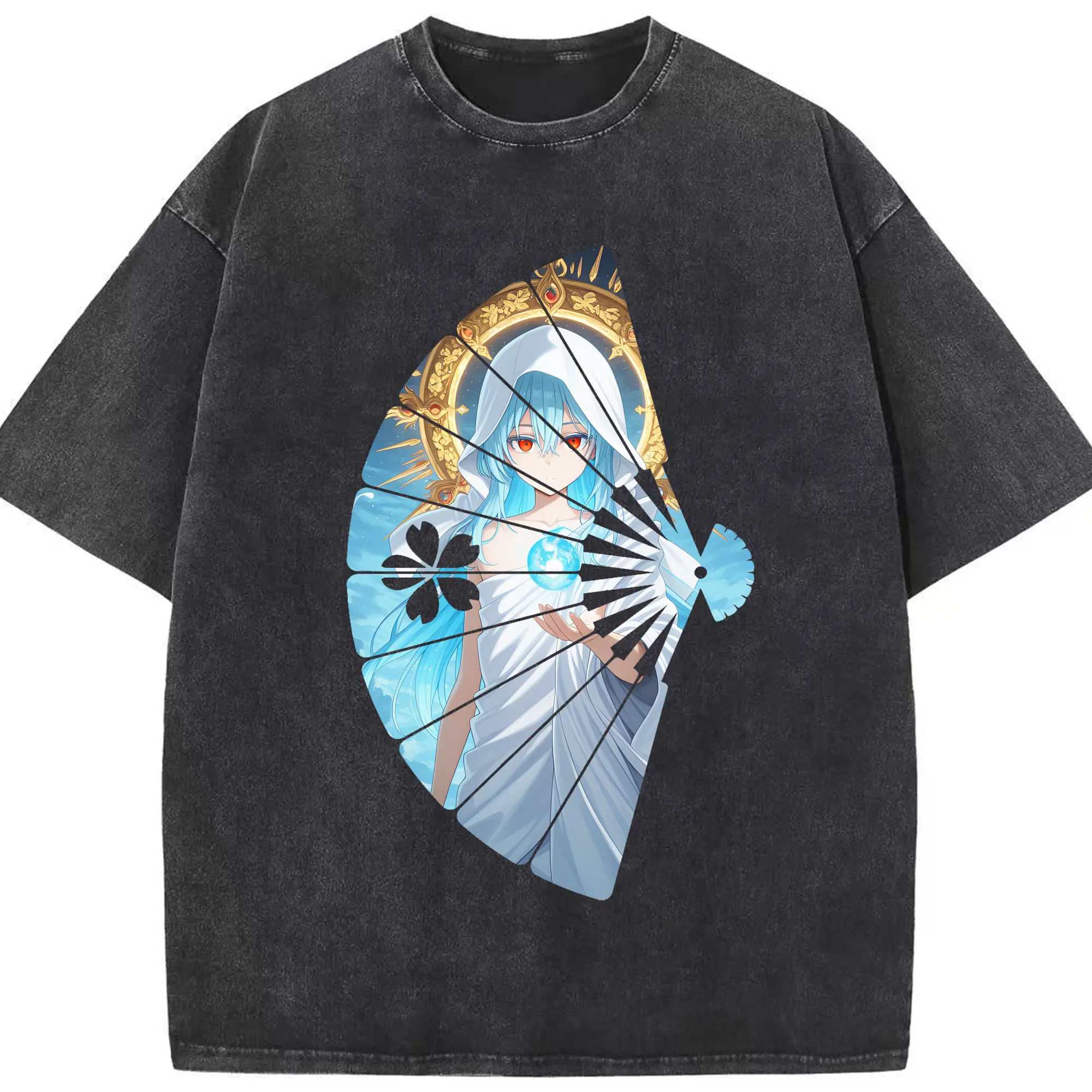 転生したらスライムだった件 グッズ,リムル・テンペスト - 綿100％ ヴィンテージ風 半袖Tシャツ ・ フロントプリント ・ 柔らか肌触り ・ 通気性 快適 ・ スポーツ カジュアル 外出用