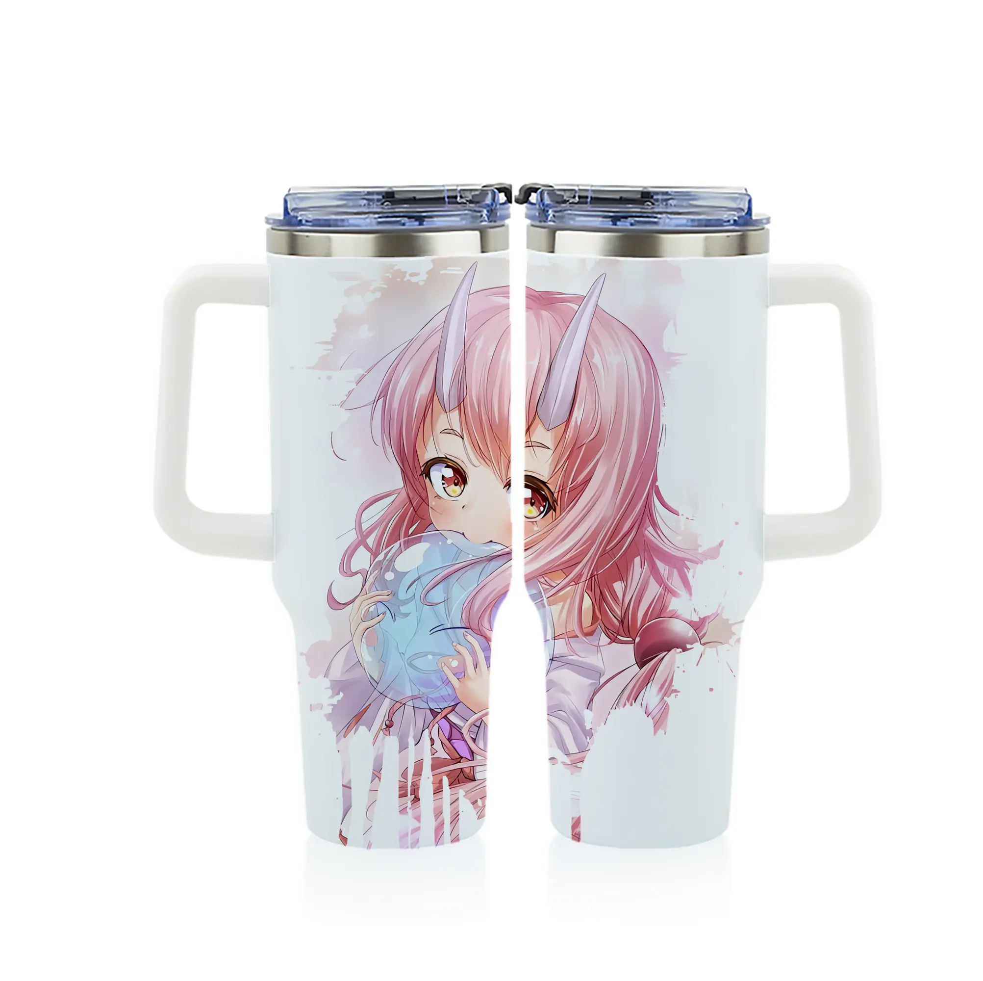 転生したらスライムだった件 グッズ,シュナ - 1200mL フルプリント車用タンブラー ・ 304ステンレス 内側 ・ 201ステンレス 外側 ・ 保温 保冷 ・ 通勤 ドライブ アウトドア用