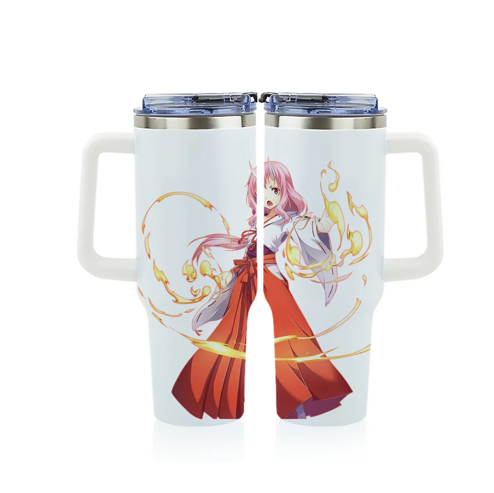 転生したらスライムだった件 グッズ,シュナ - 1200mL フルプリント車用タンブラー ・ 304ステンレス 内側 ・ 201ステンレス 外側 ・ 保温 保冷 ・ 通勤 ドライブ アウトドア用