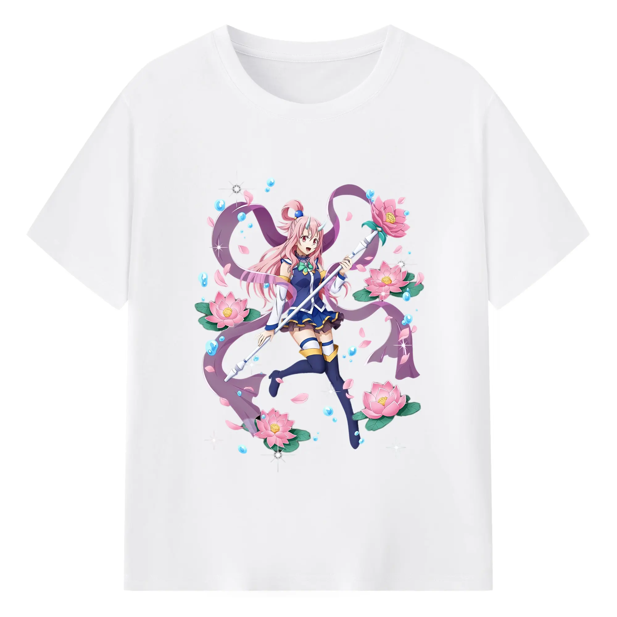 転生したらスライムだった件 グッズ,シュナ - 綿100％ 半袖Tシャツ ・ フロントプリント ・ 快適 通気性 ・ 日常使い 散歩 スポーツ用