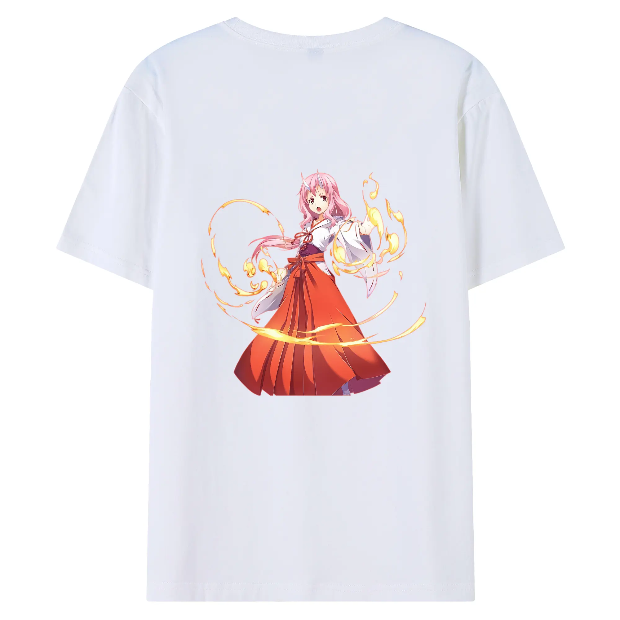 転生したらスライムだった件 グッズ,シュナ - 綿100％ 半袖Tシャツ ・ バックプリント ・ 快適 通気性 ・ 日常使い 散歩 スポーツ用