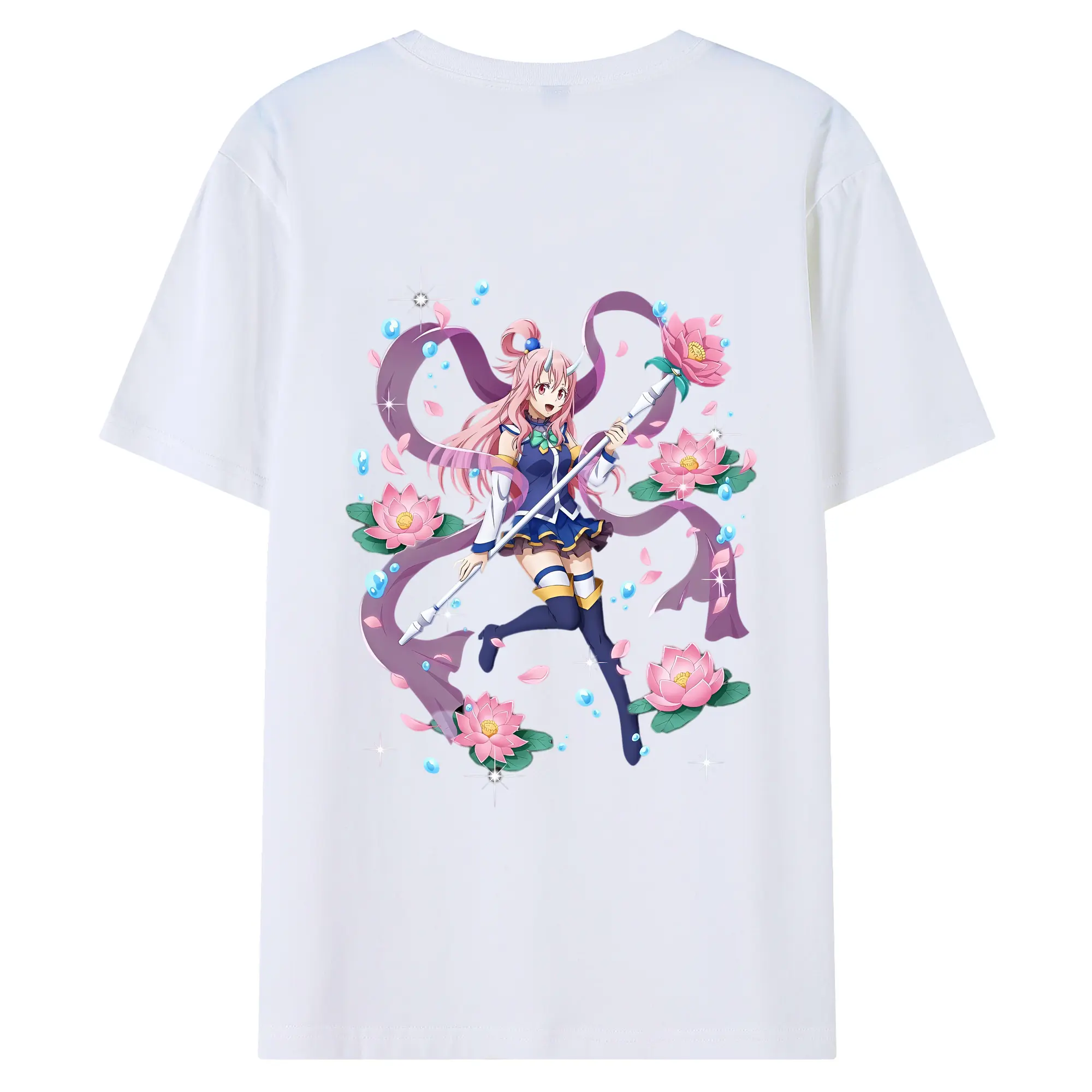 転生したらスライムだった件 グッズ,シュナ - 綿100％ 半袖Tシャツ ・ バックプリント ・ 快適 通気性 ・ 日常使い 散歩 スポーツ用